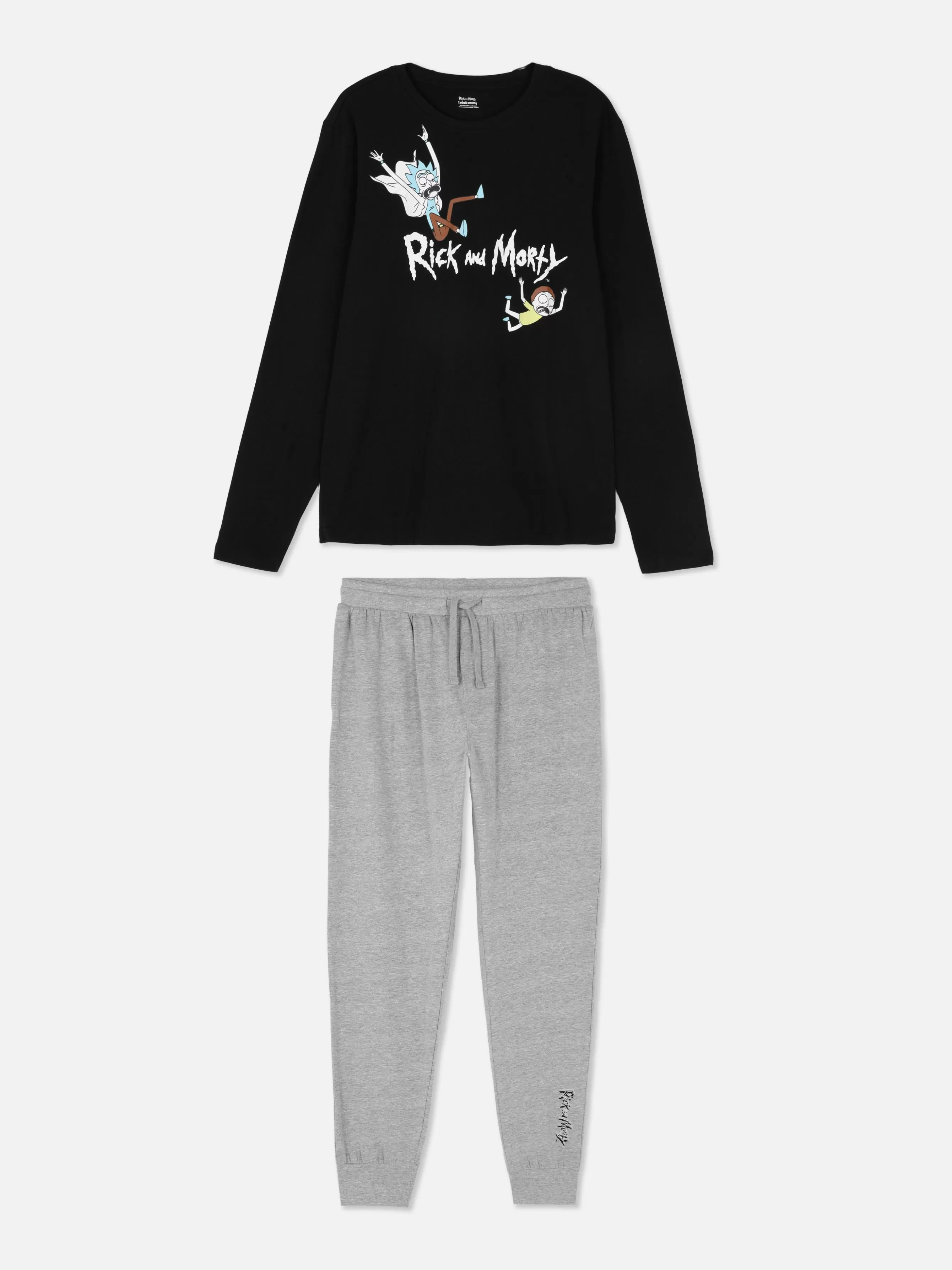 Sale Primark Pyjama Long Rick Et Morty Gris chiné