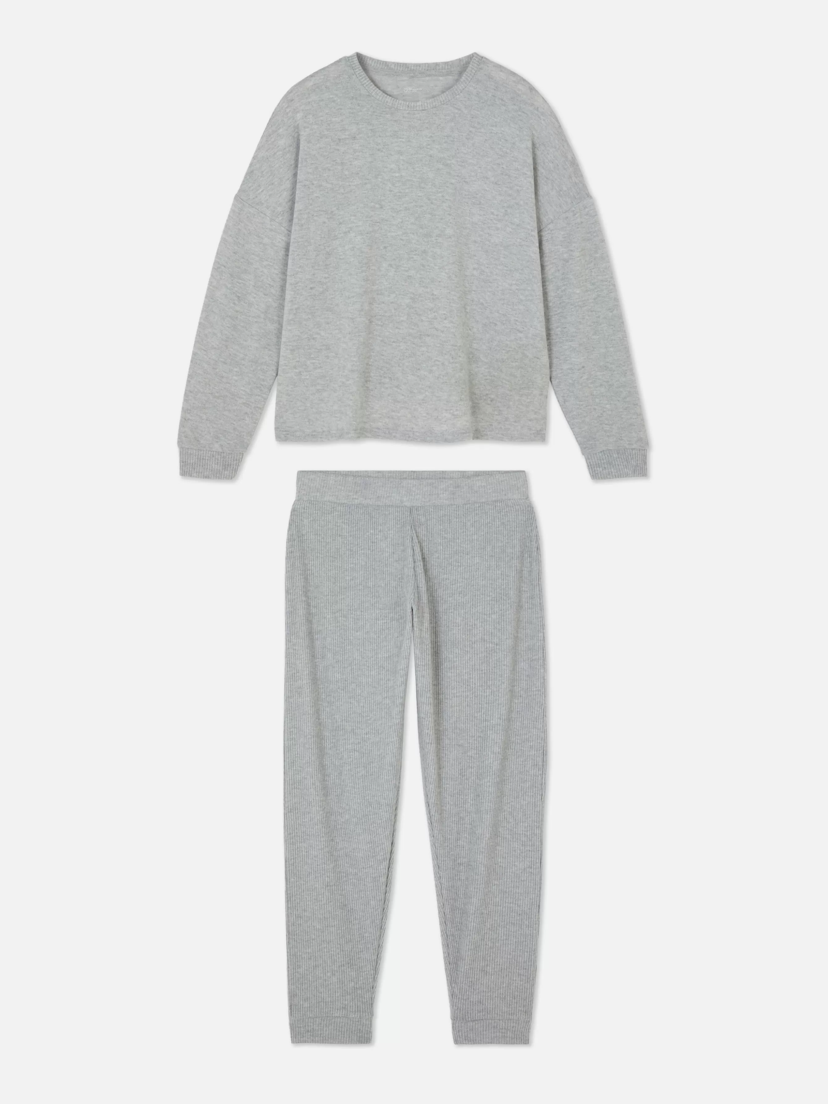 Shop Primark Pyjama Long Ultra-doux Gris chiné