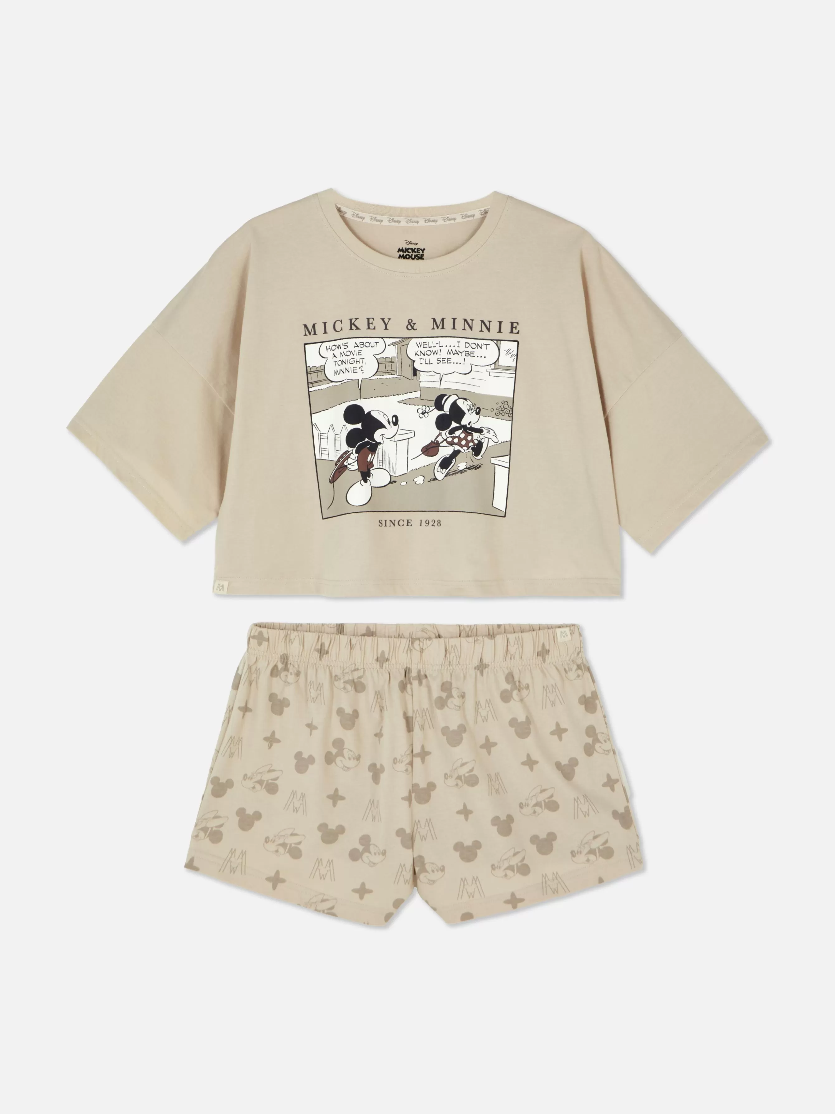 Hot Primark Pyjama Short à Motif Disney Mickey Mouse Taupe