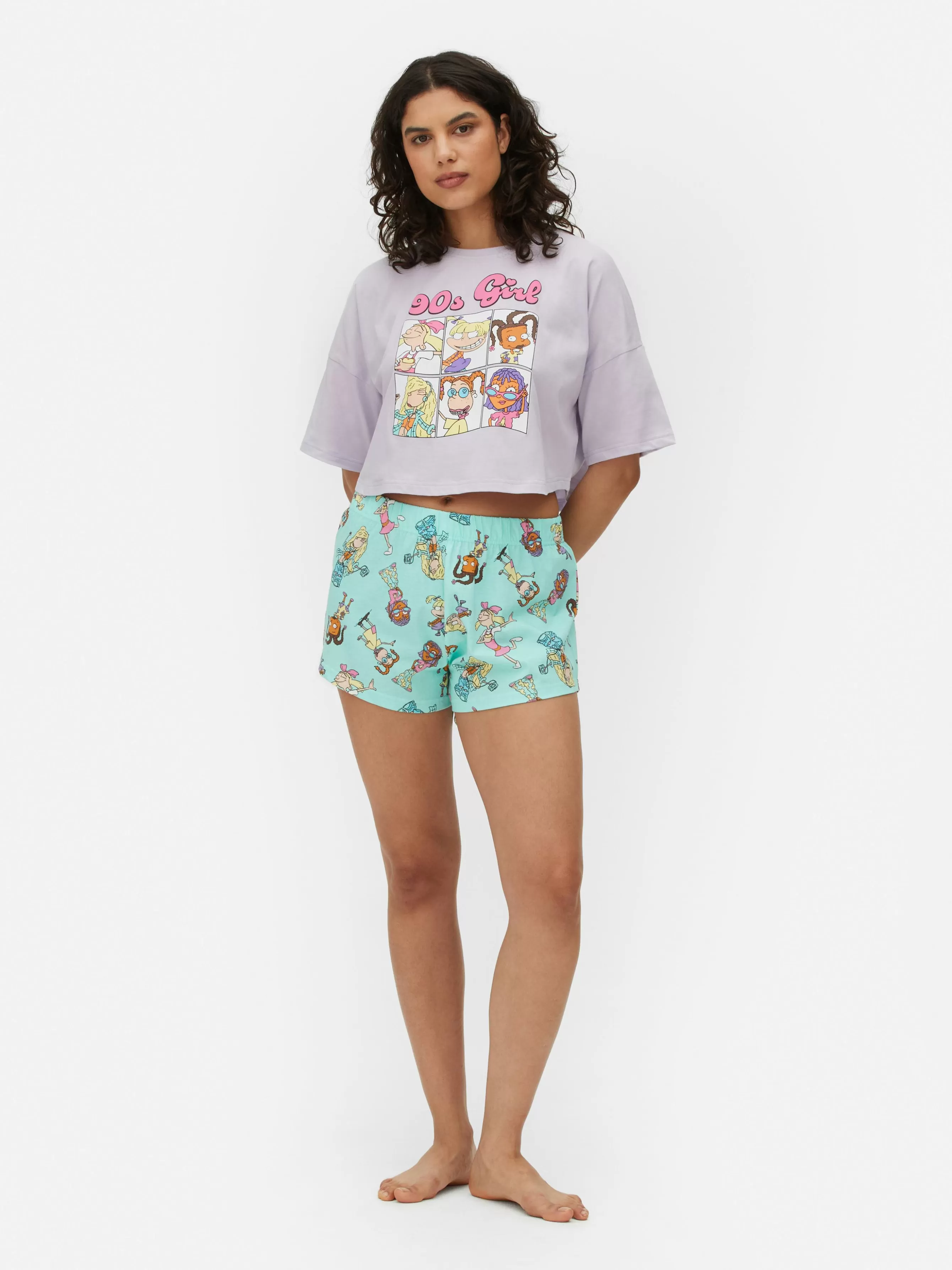 Fashion Primark Pyjama Short Graphique Nickelodeon Années 90 Violet