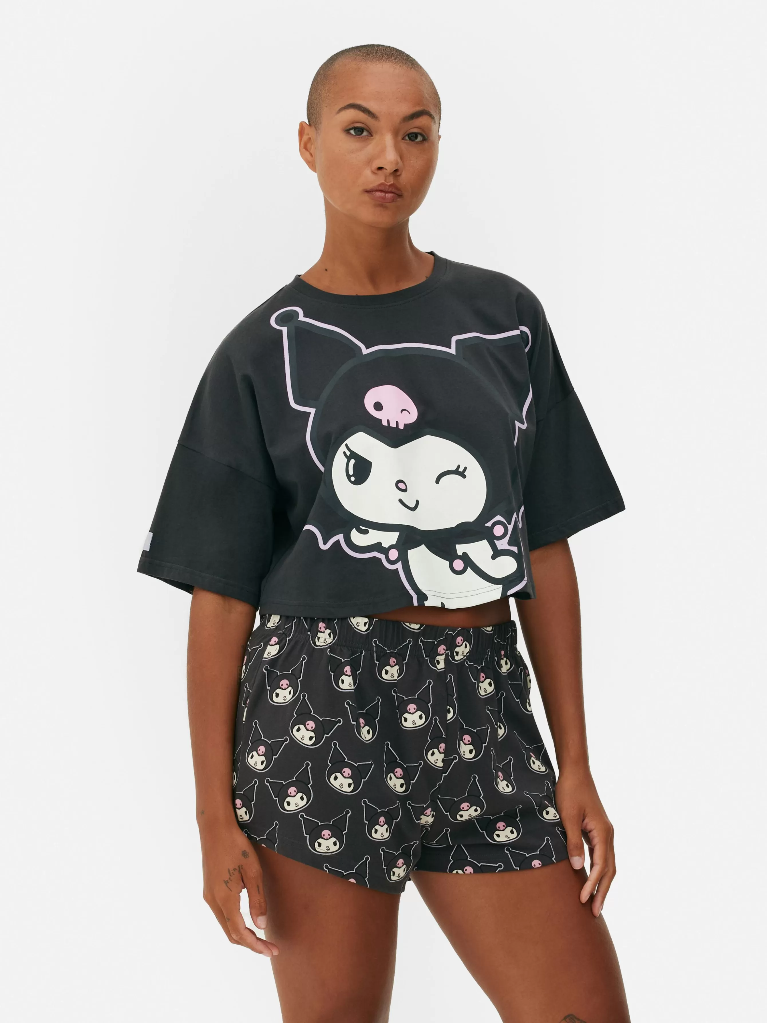 Cheap Primark Pyjama Short Hello Kitty Kuromi Anthracite