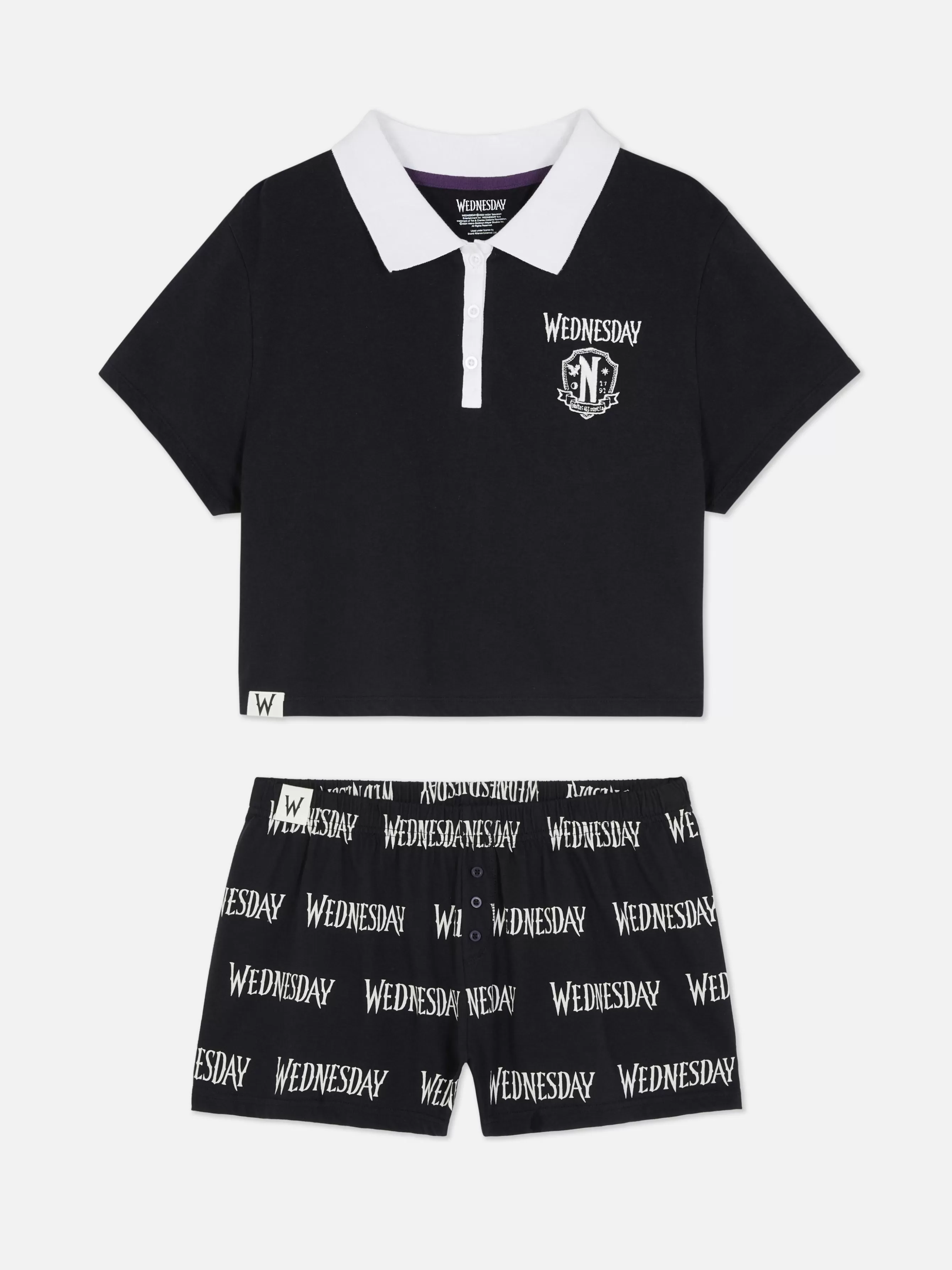 Online Primark Pyjama Short Mercredi Addams Noir