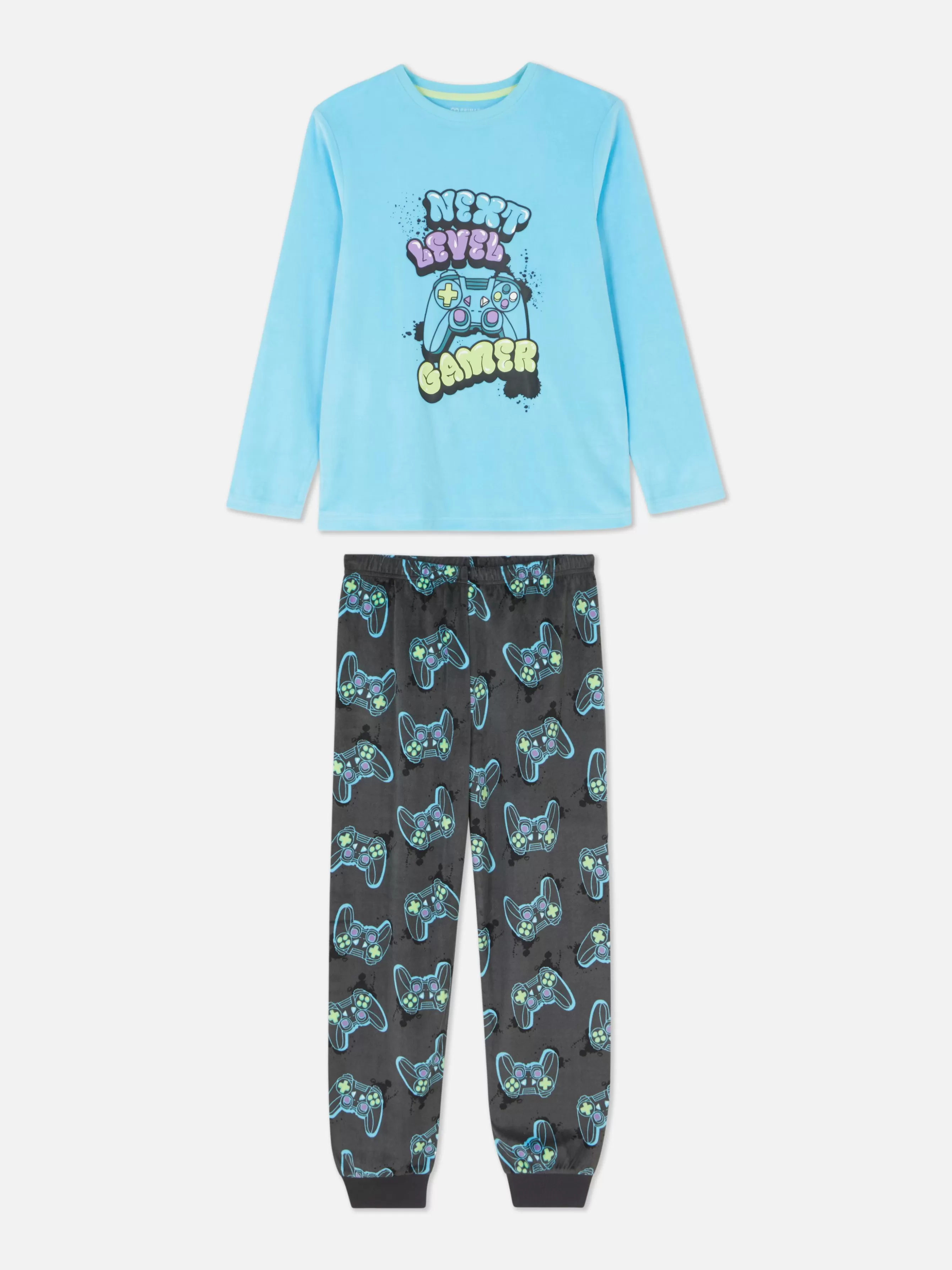 Flash Sale Primark Pyjama T-shirt Et Bas à Motif Manette De Jeu Vidéo Bleu