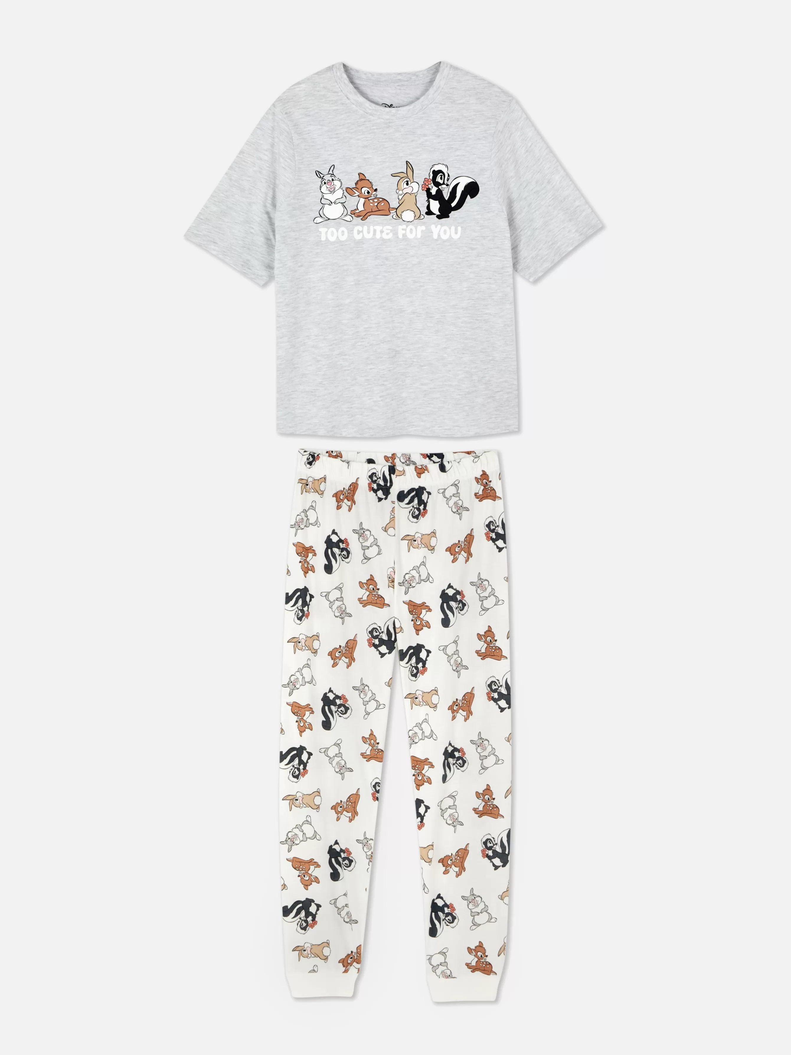 Flash Sale Primark Pyjama T-shirt Personnages Disney Gris chiné