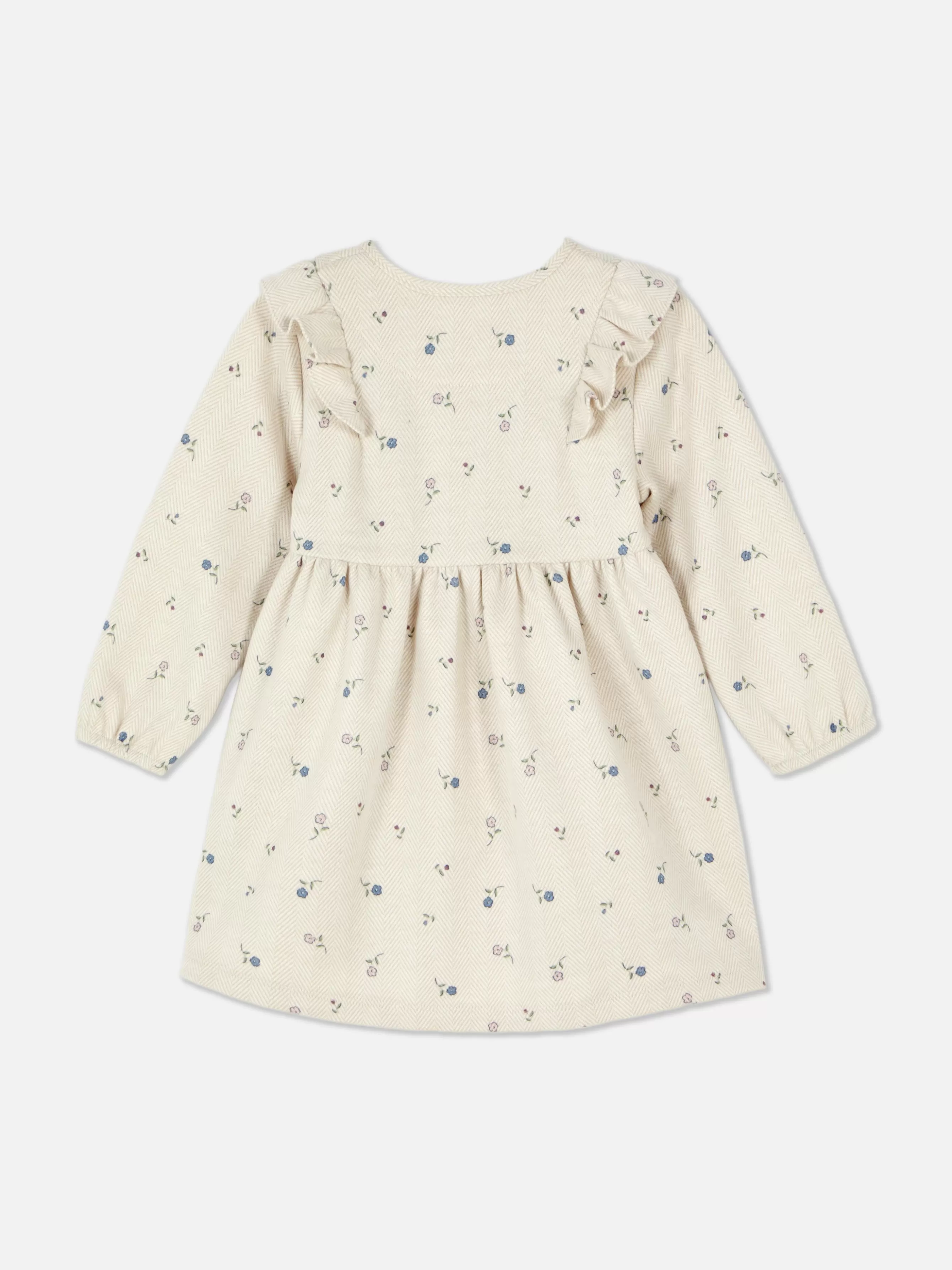 Cheap Primark Robe à Petites Fleurs Et Volants Écru