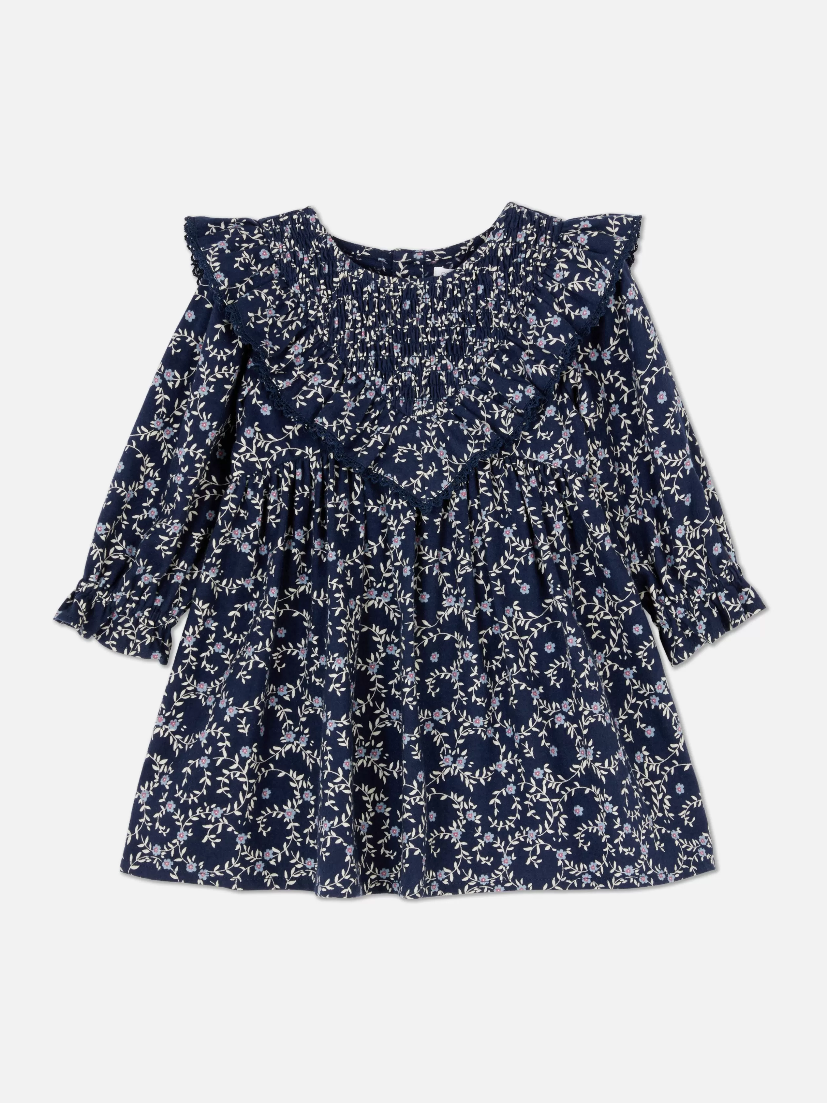 Sale Primark Robe à Volants à Motif Floral Bleu marine