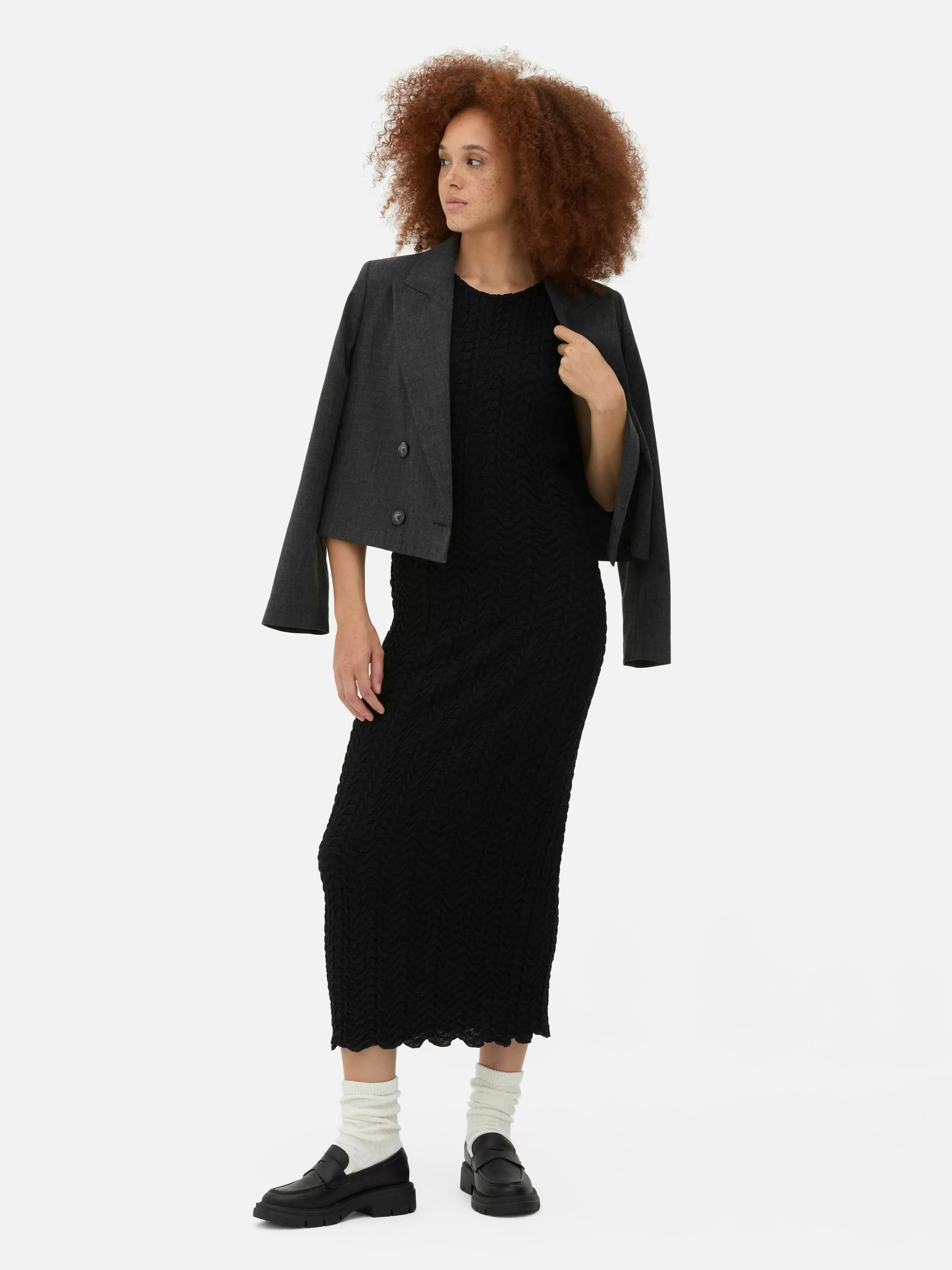 Hot Primark Robe Mi-longue Texturée à Dos Nageur Noir