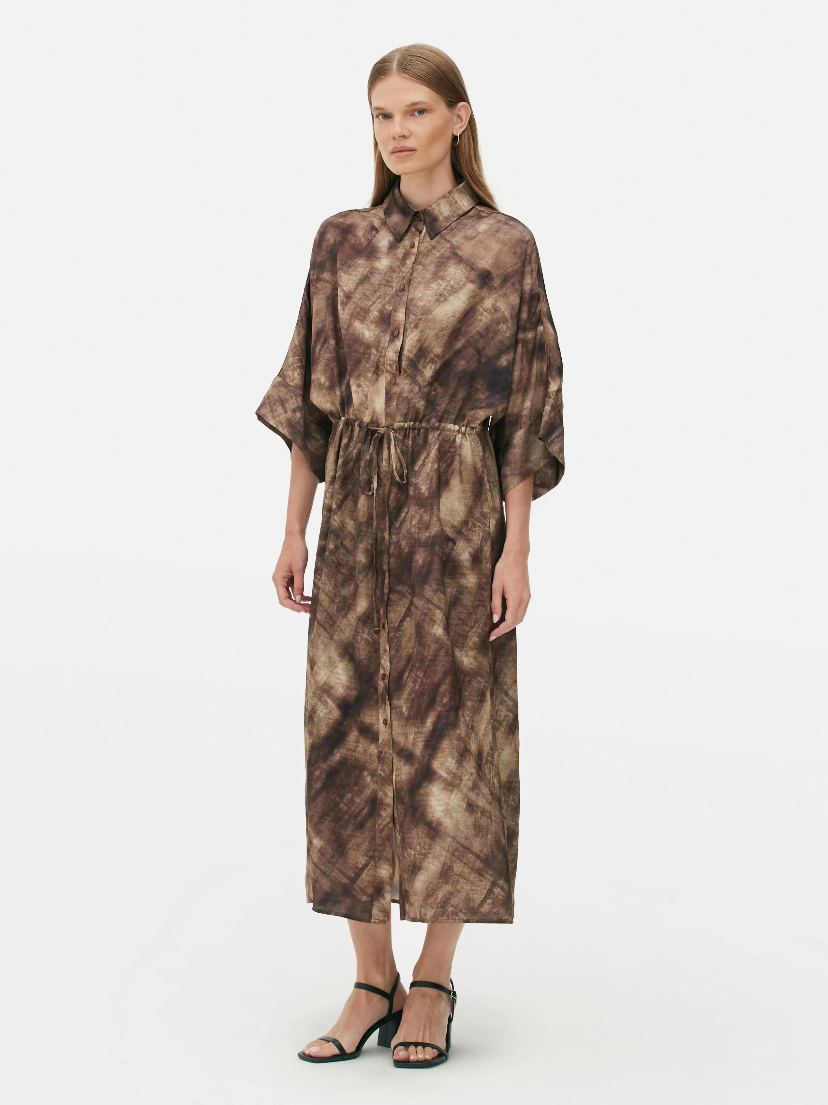 Cheap Primark Robe-chemise Mi-longue The Edit Camel