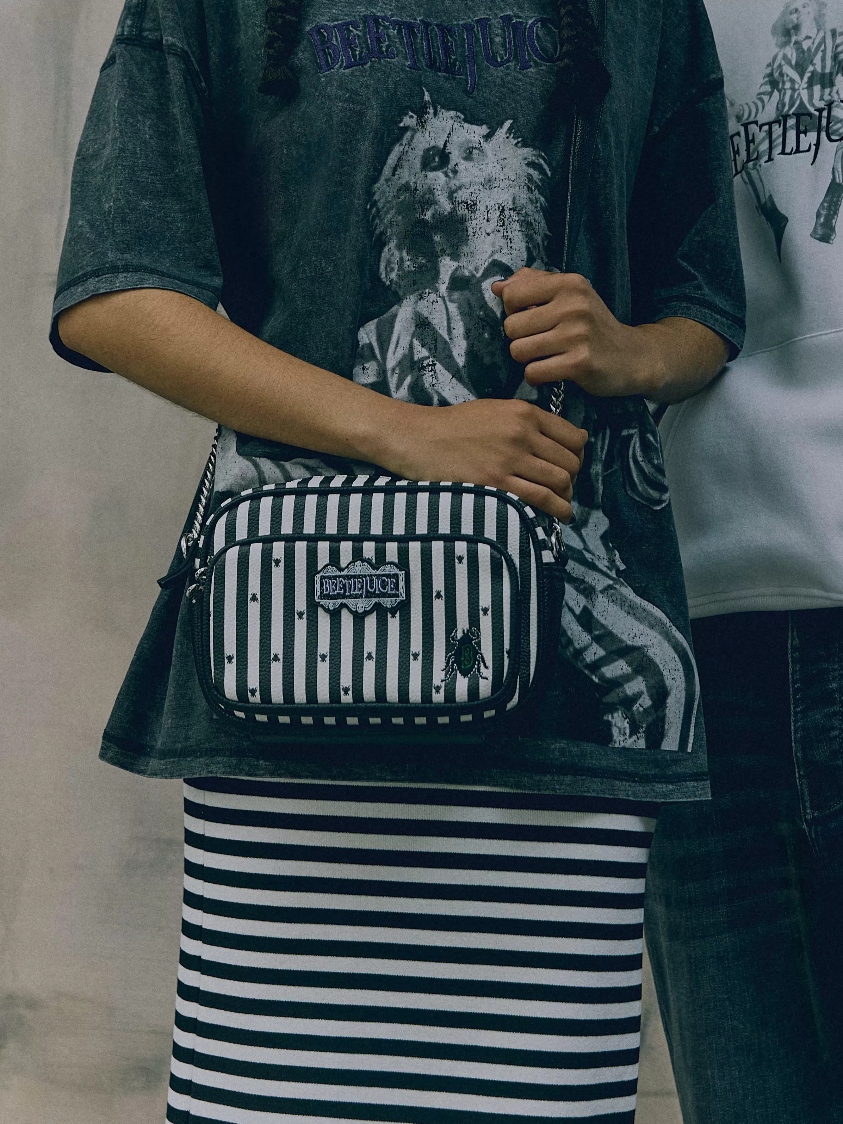 Store Primark Sac à Bandoulière Beetlejuice Noir/Blanc