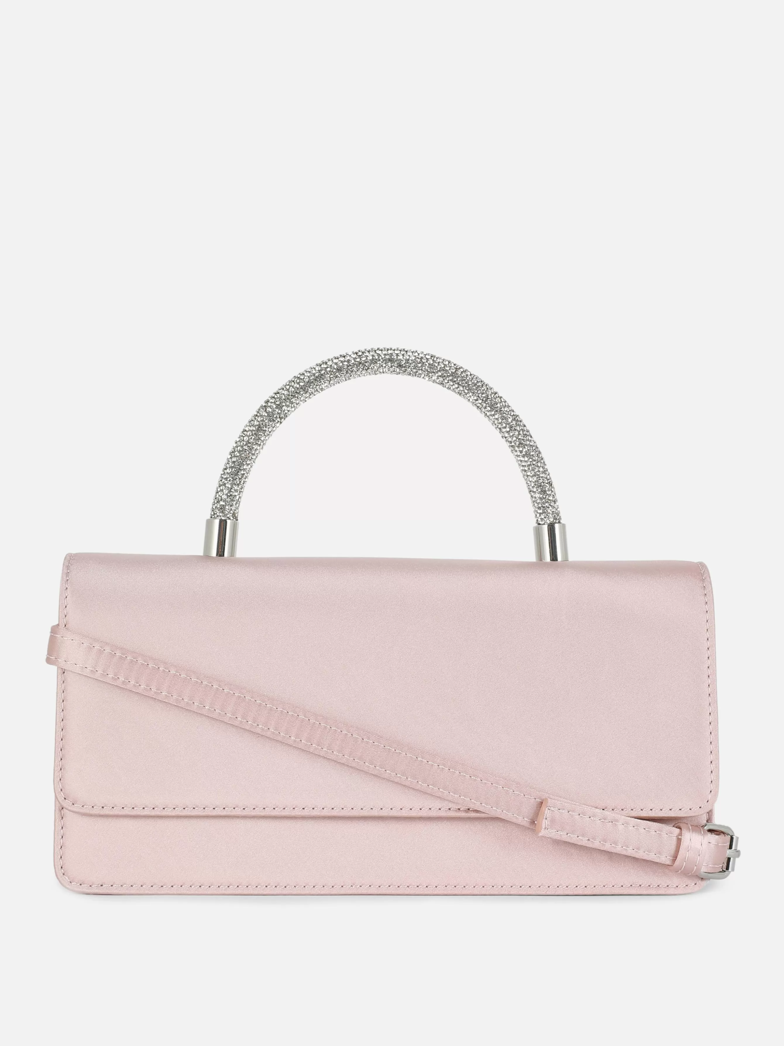 Sale Primark Sac à Bandoulière En Satin Avec Anse à Strass Rose poudré