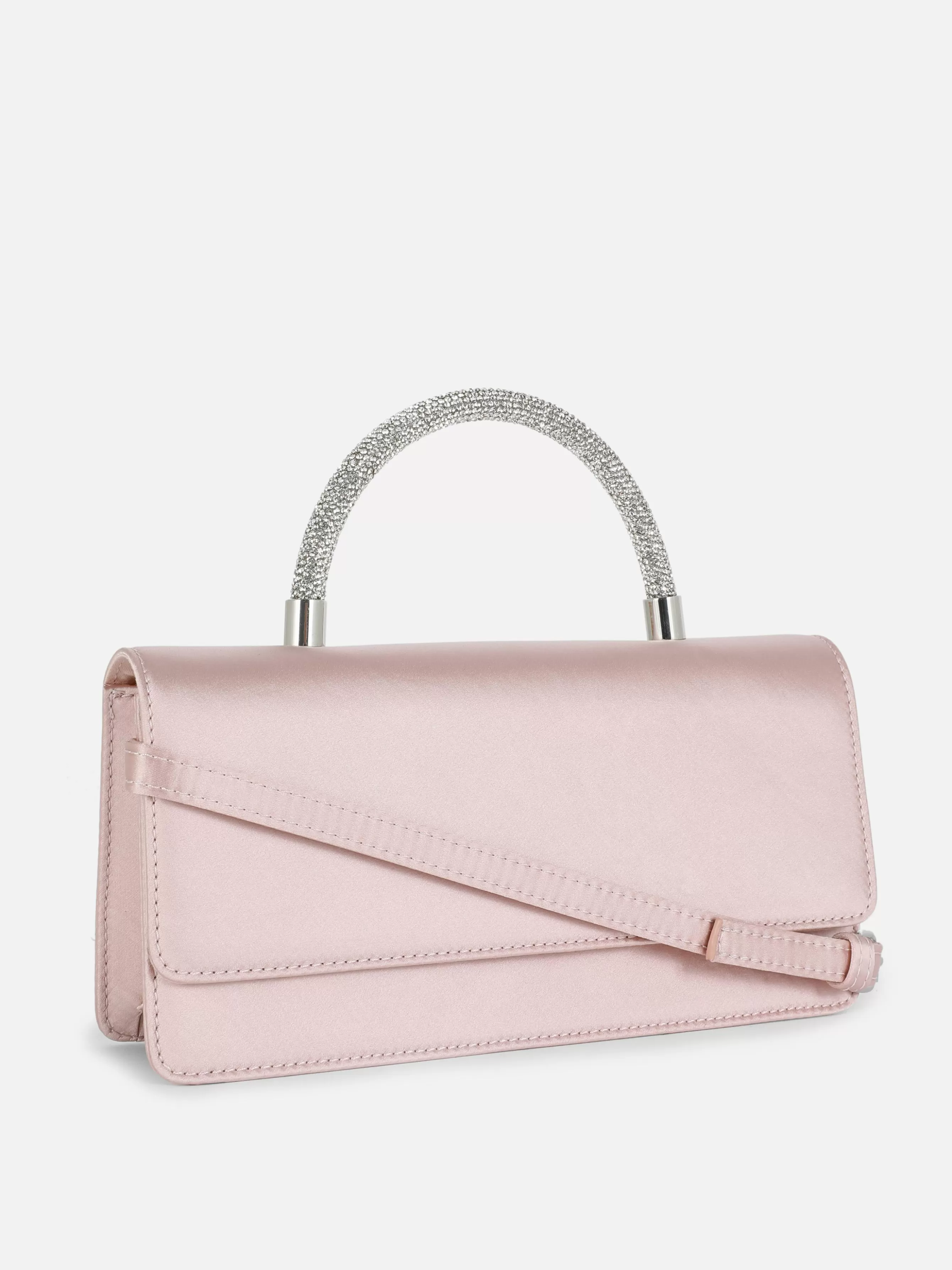 Sale Primark Sac à Bandoulière En Satin Avec Anse à Strass Rose poudré