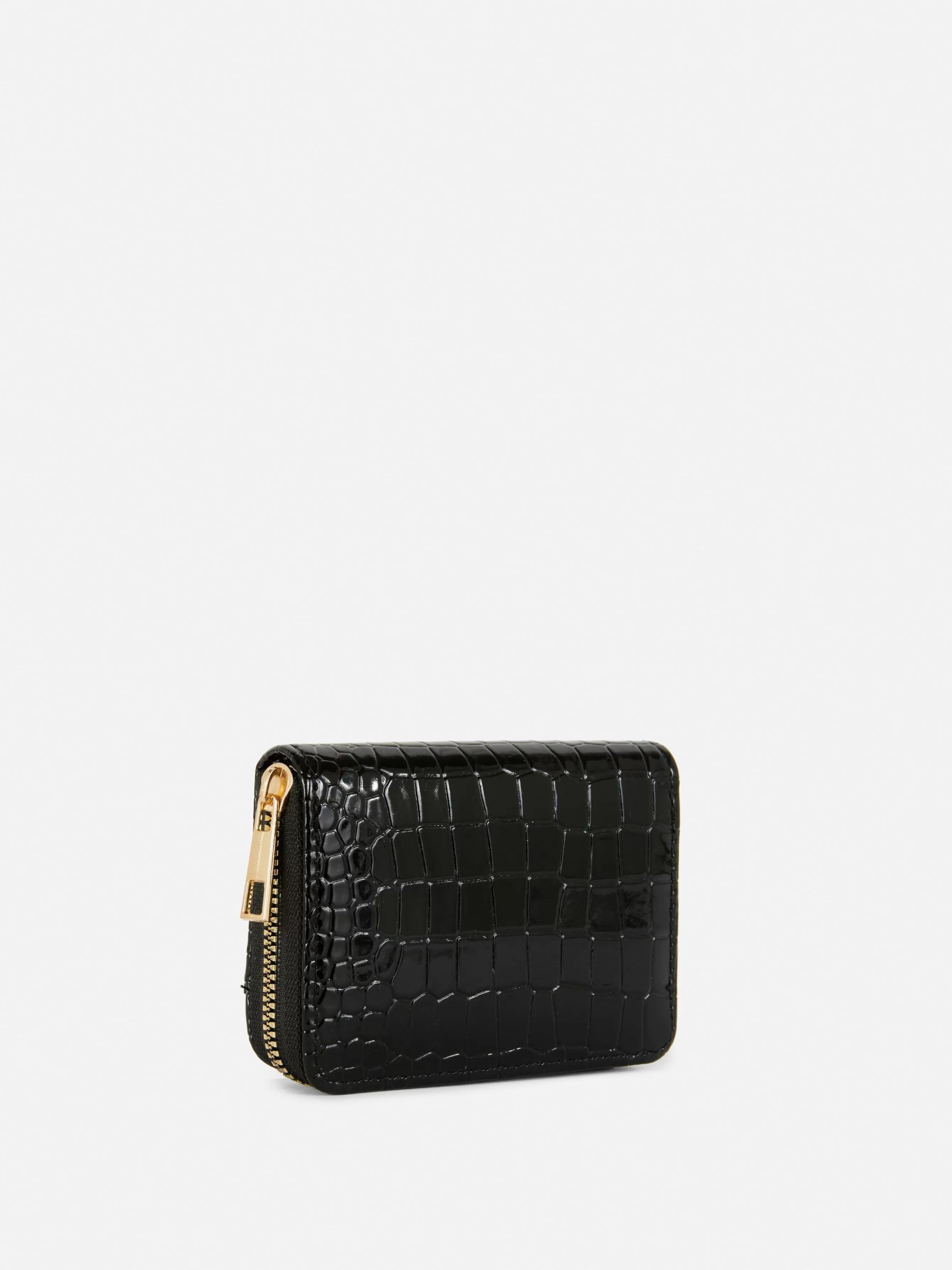 Outlet Primark Sac à Main Zippé Imitation Crocodile Noir