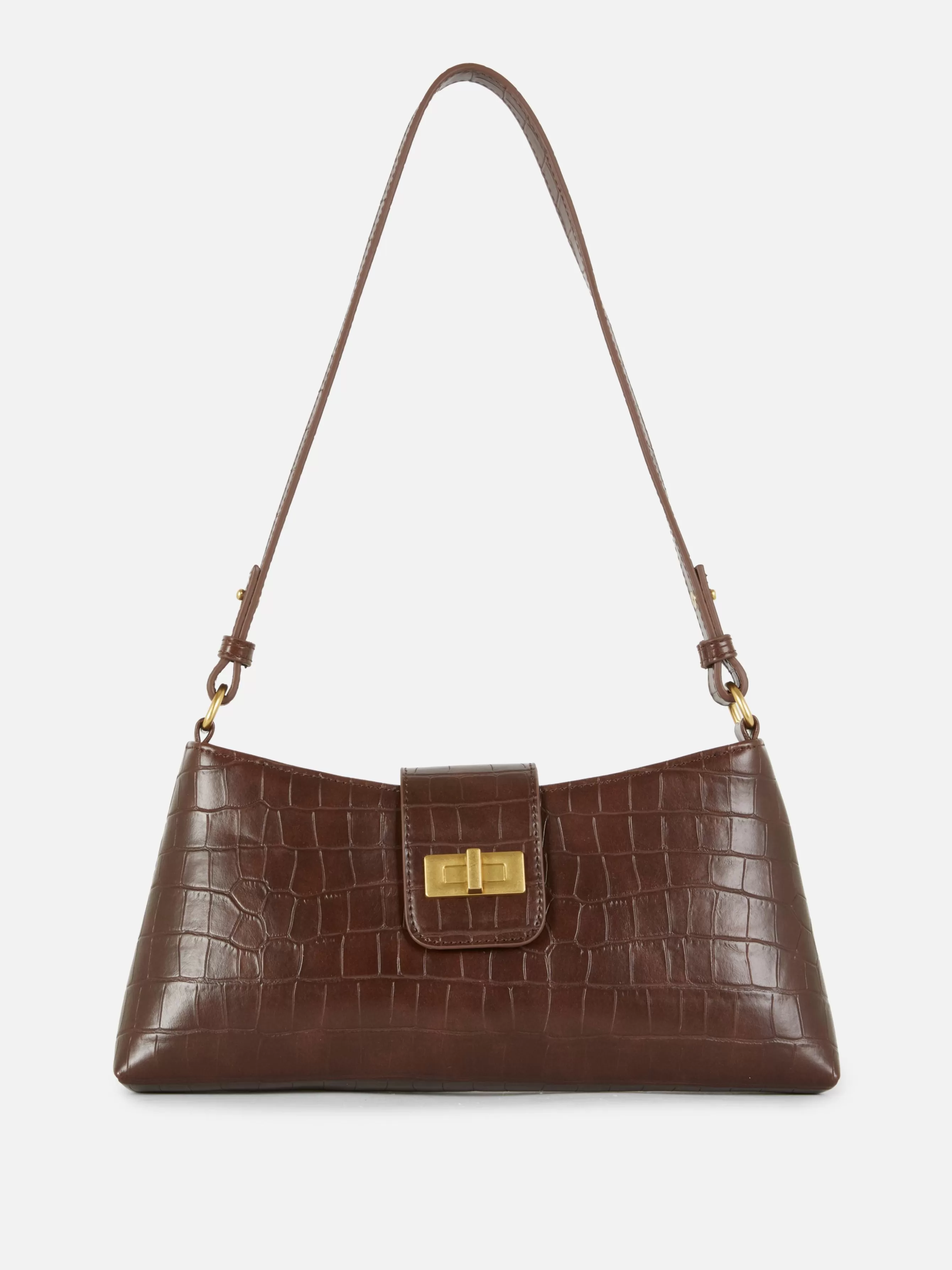 Sale Primark Sac Bandoulière Imitation Croco Marron