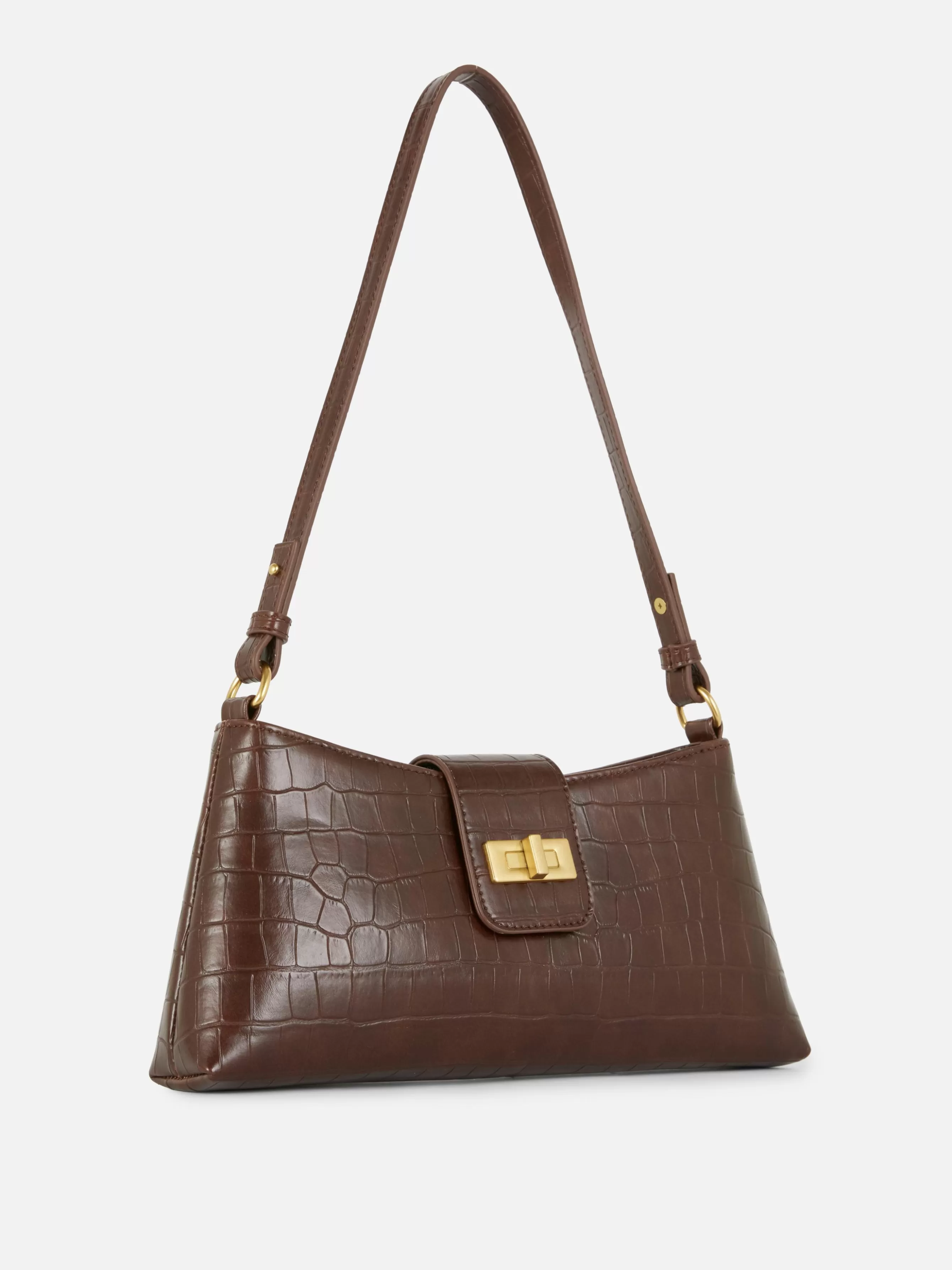 Sale Primark Sac Bandoulière Imitation Croco Marron