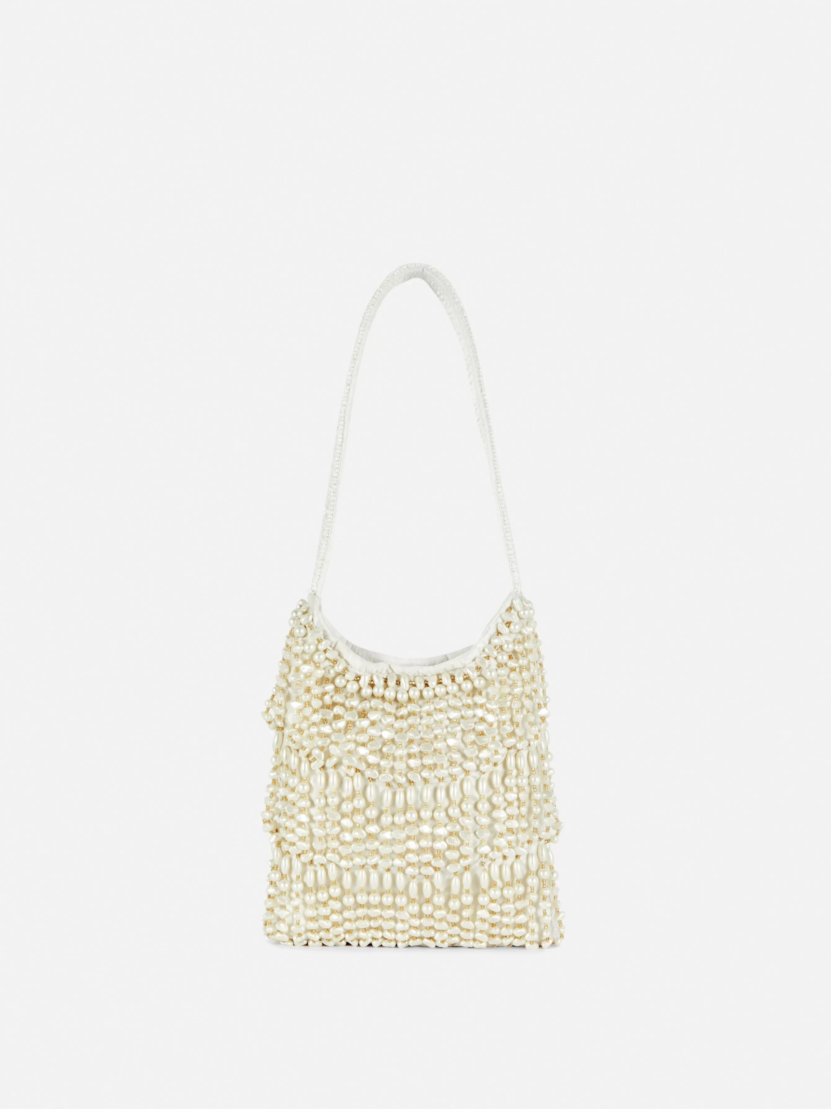 Clearance Primark Sac Bandoulière Orné De Fausses Perles Écru