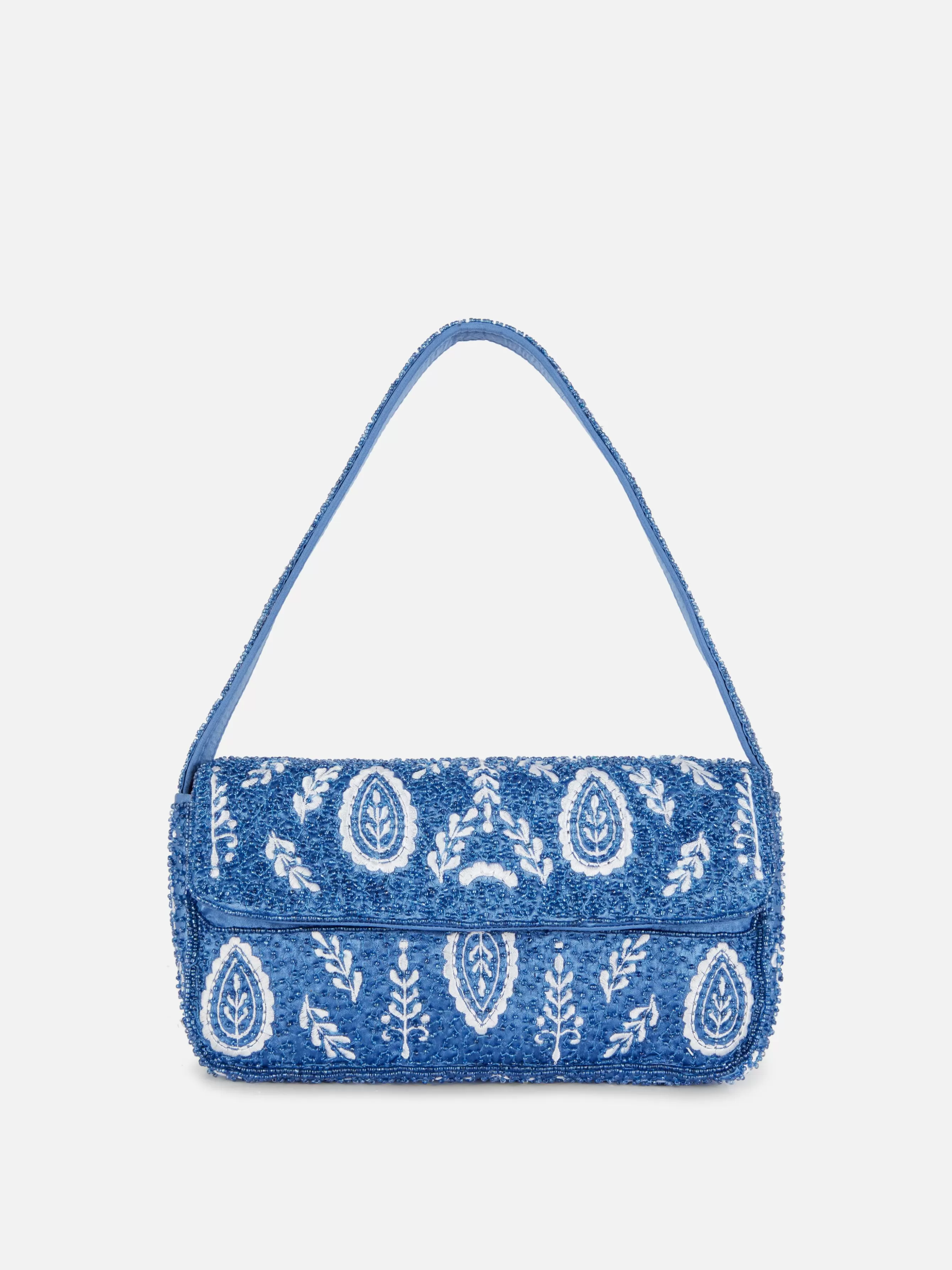 Shop Primark Sac Bandoulière Orné De Perles Bleu