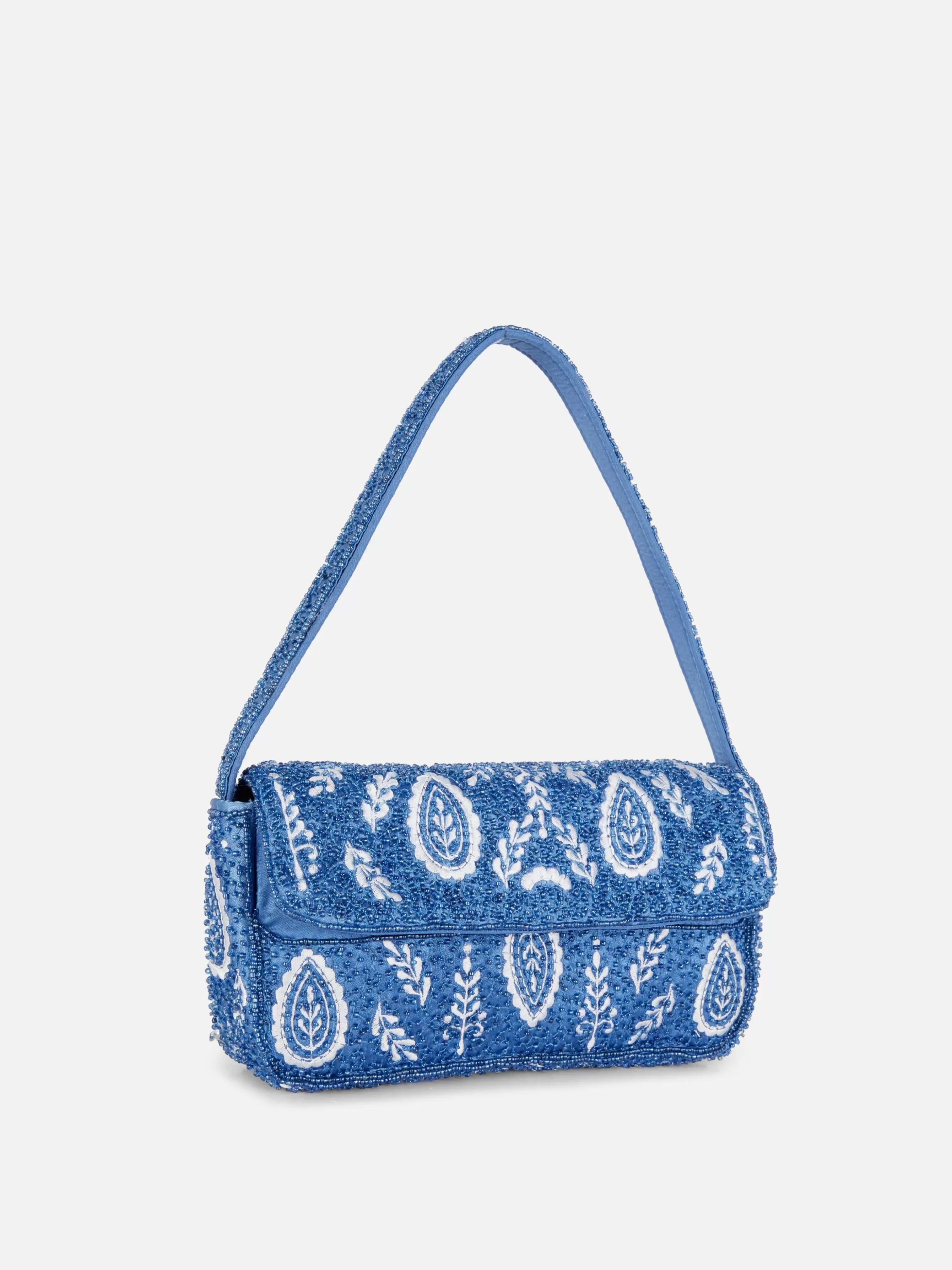 Shop Primark Sac Bandoulière Orné De Perles Bleu