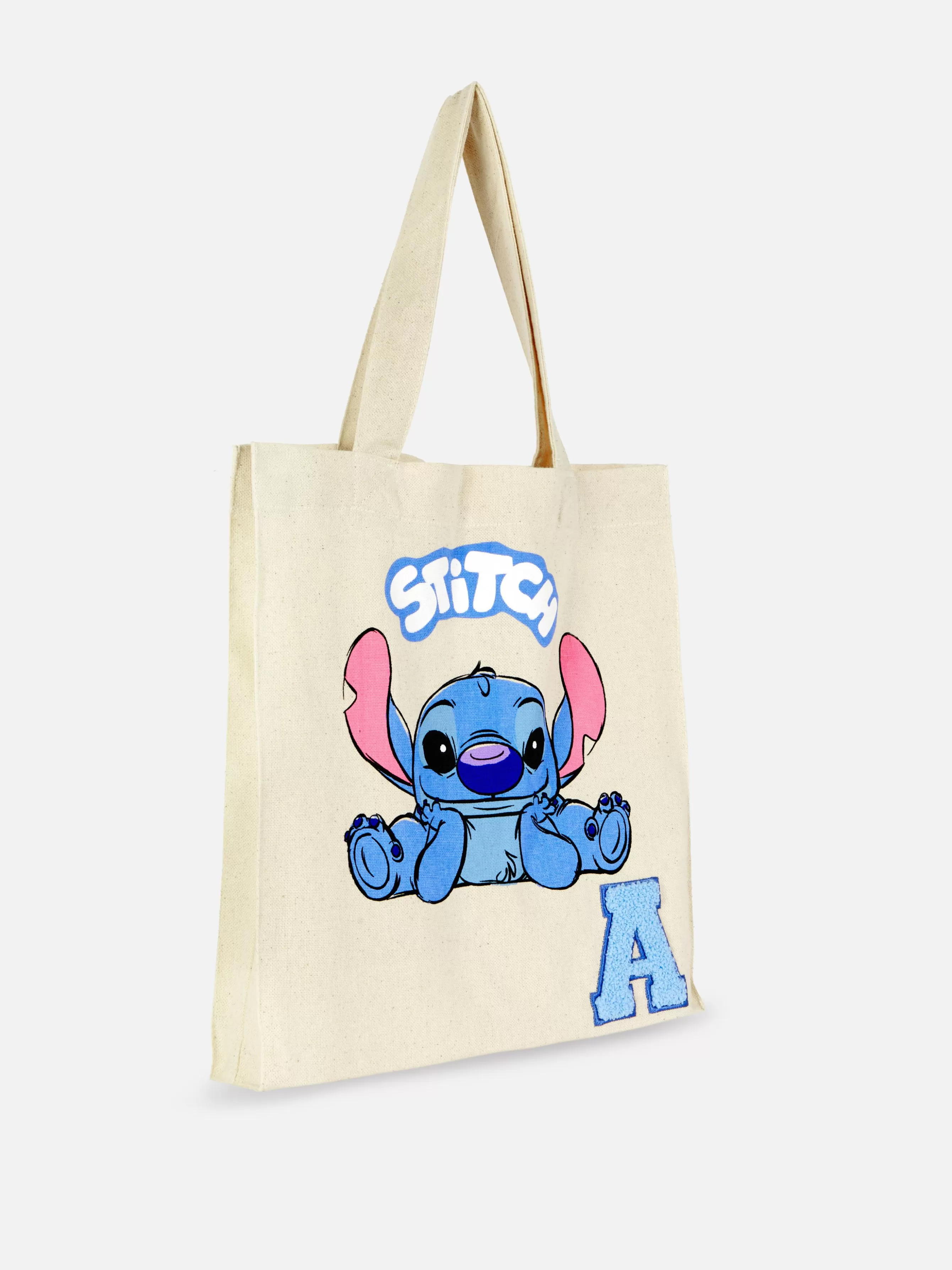 New Primark Sac Fourre-tout à Initiale Disney Stitch Naturel