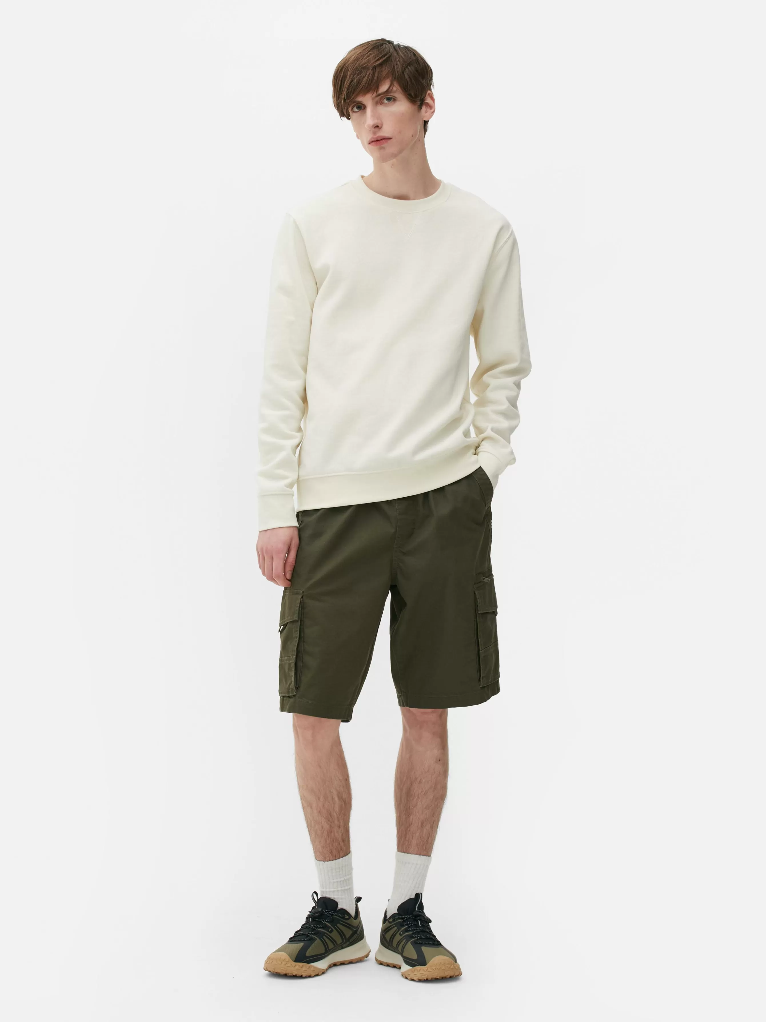 Cheap Primark Short Cargo Avec Cordon De Serrage Kaki