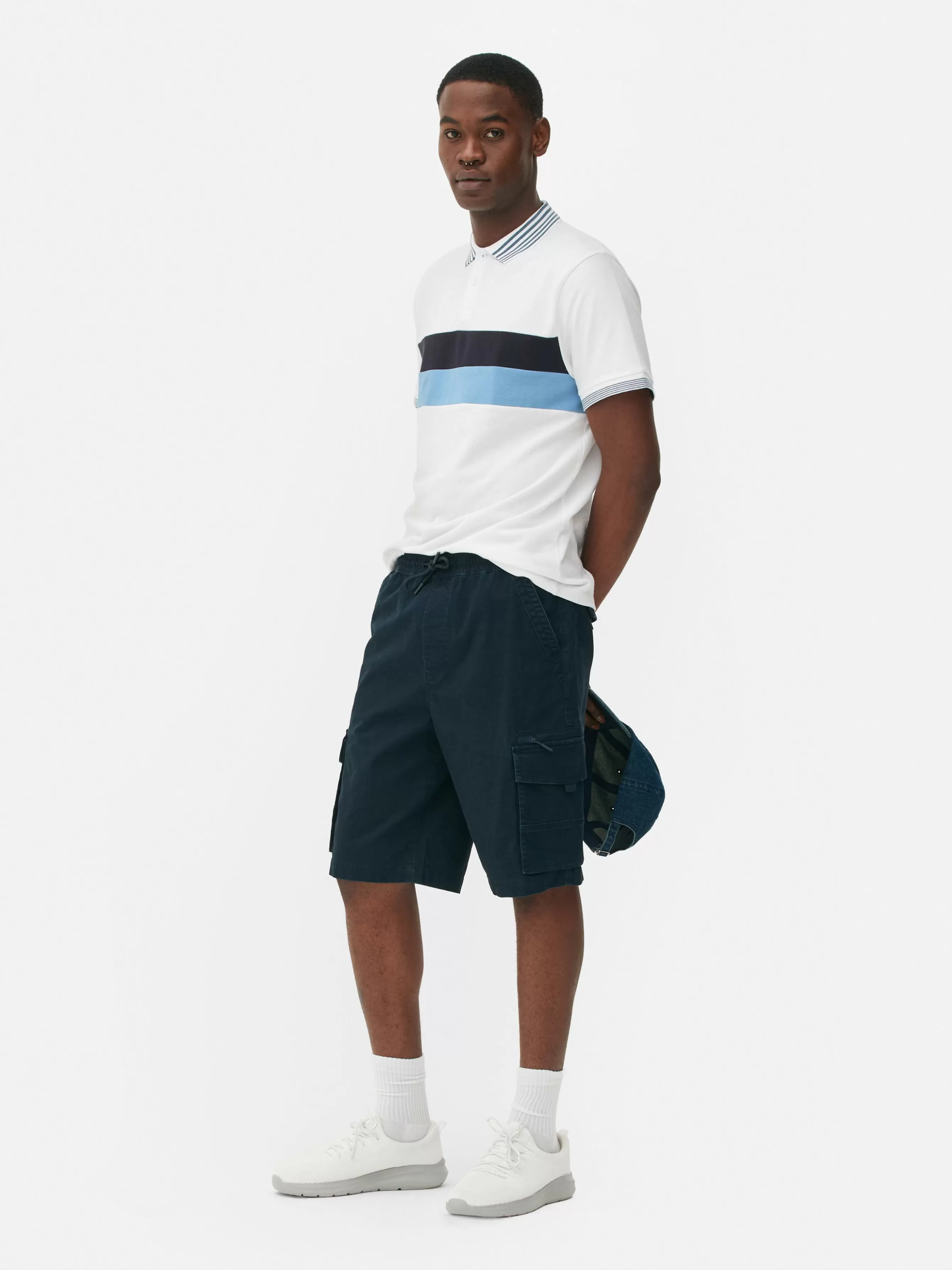 Online Primark Short Cargo Avec Cordon De Serrage Bleu marine