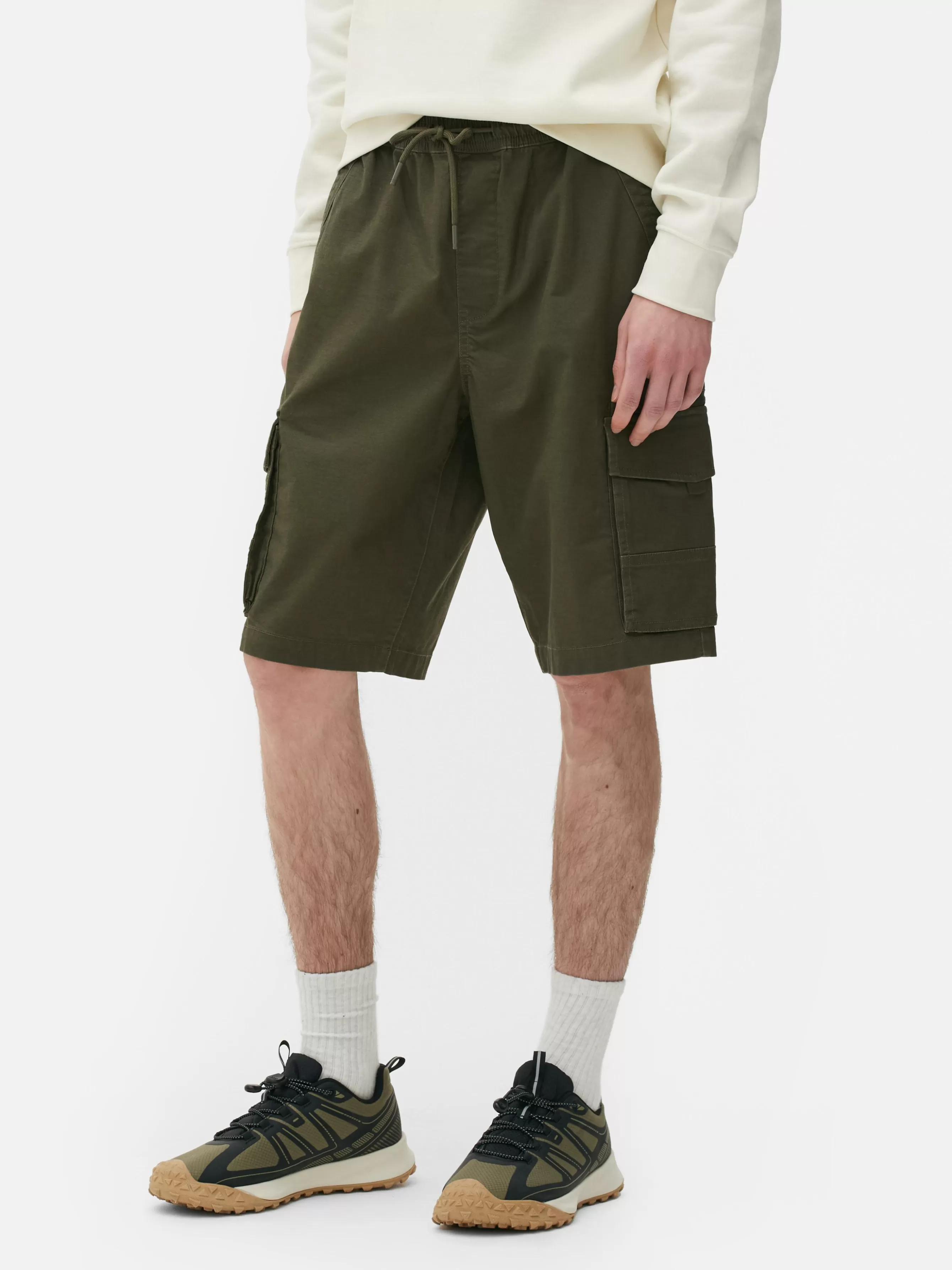 Cheap Primark Short Cargo Avec Cordon De Serrage Kaki