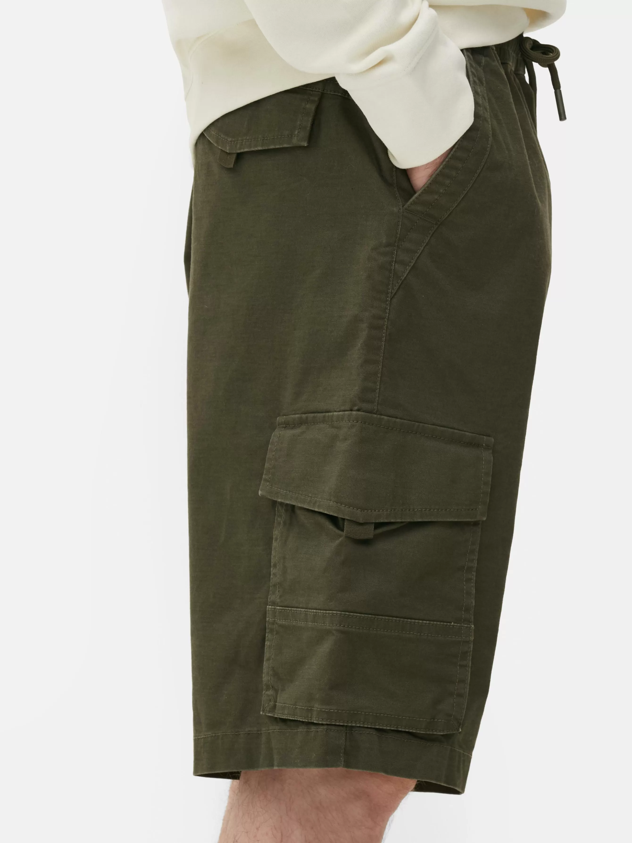 Cheap Primark Short Cargo Avec Cordon De Serrage Kaki