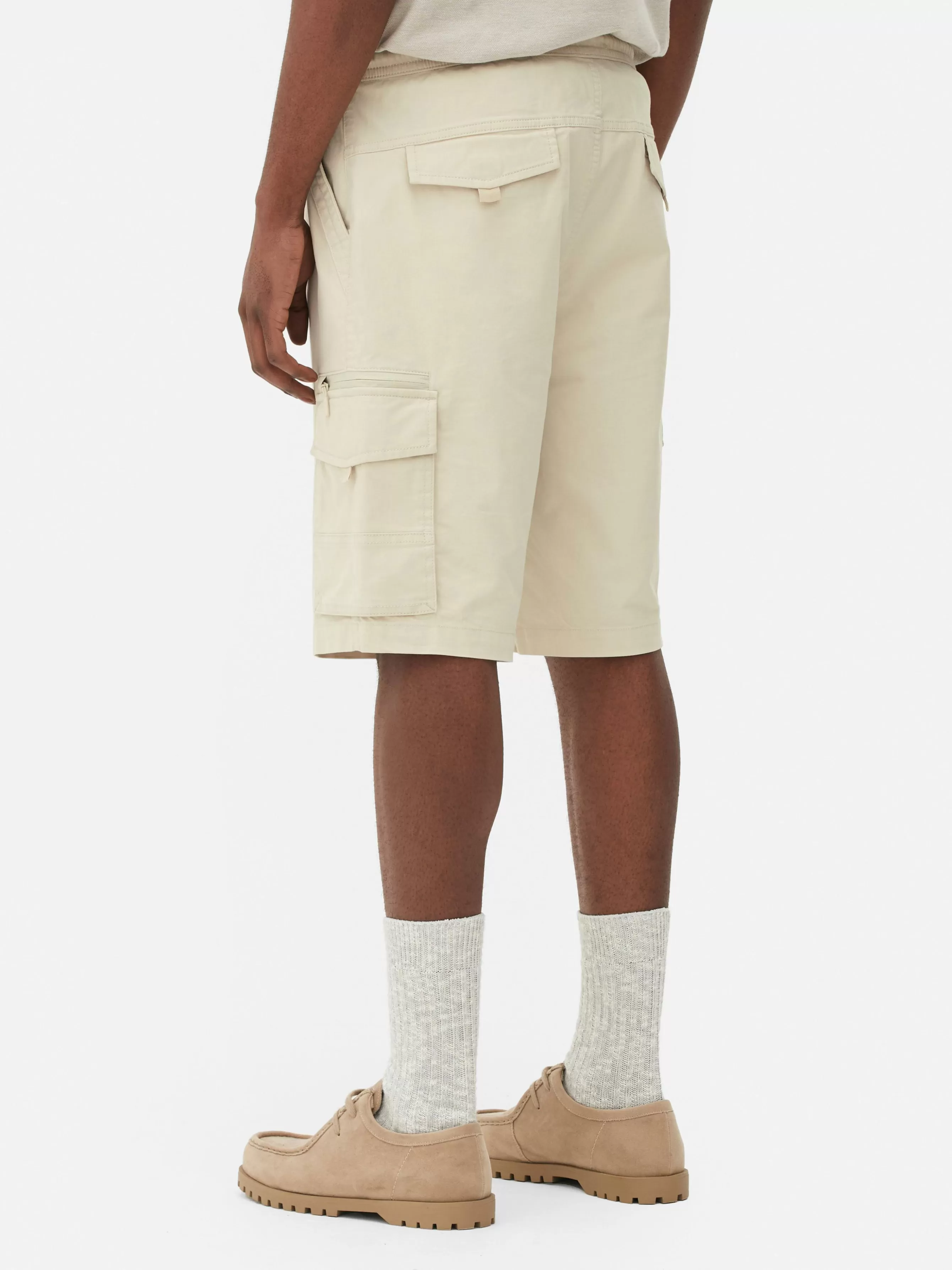 Discount Primark Short Cargo Avec Cordon De Serrage Grège