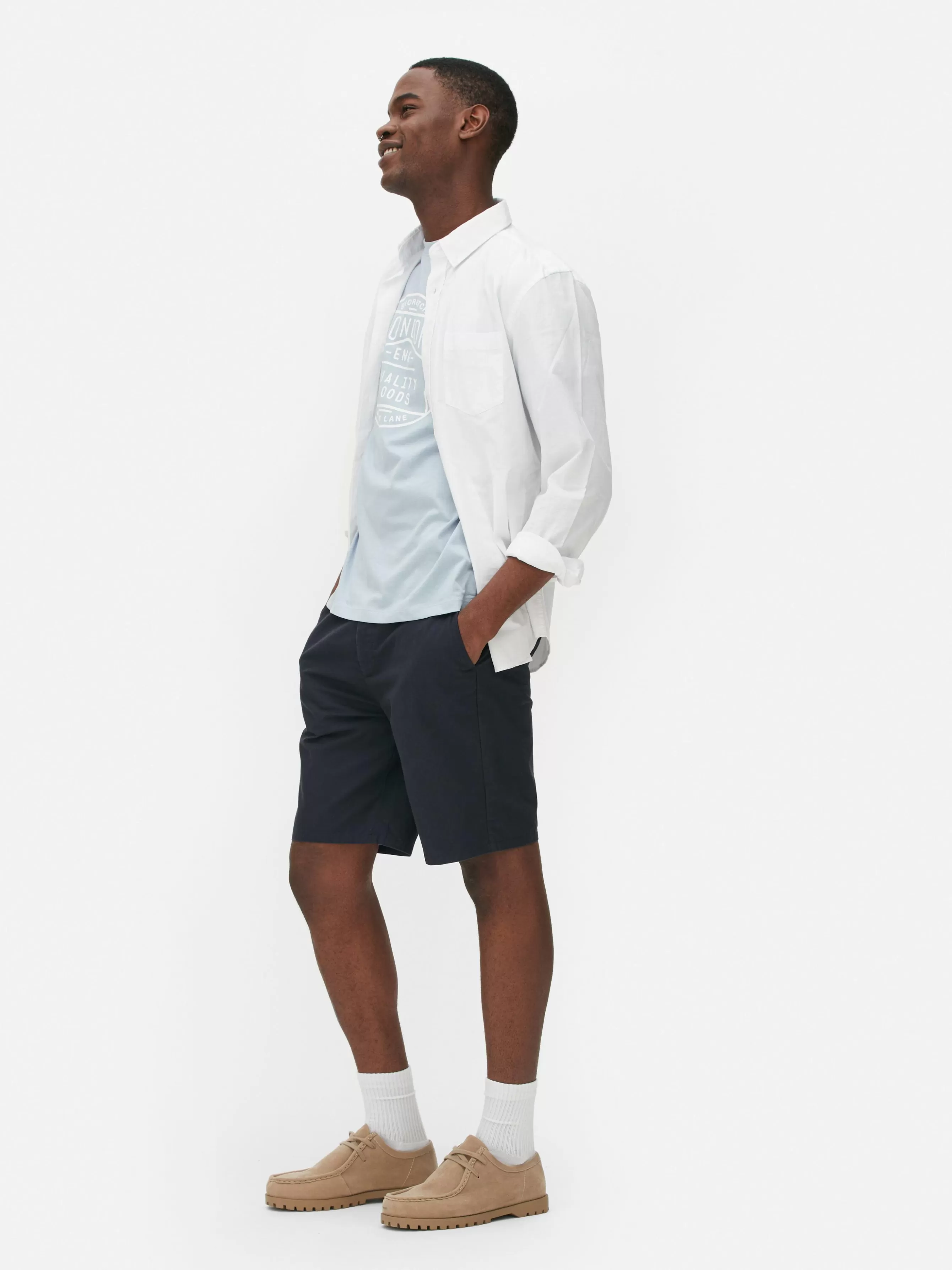 Shop Primark Short Chino Classique Bleu marine