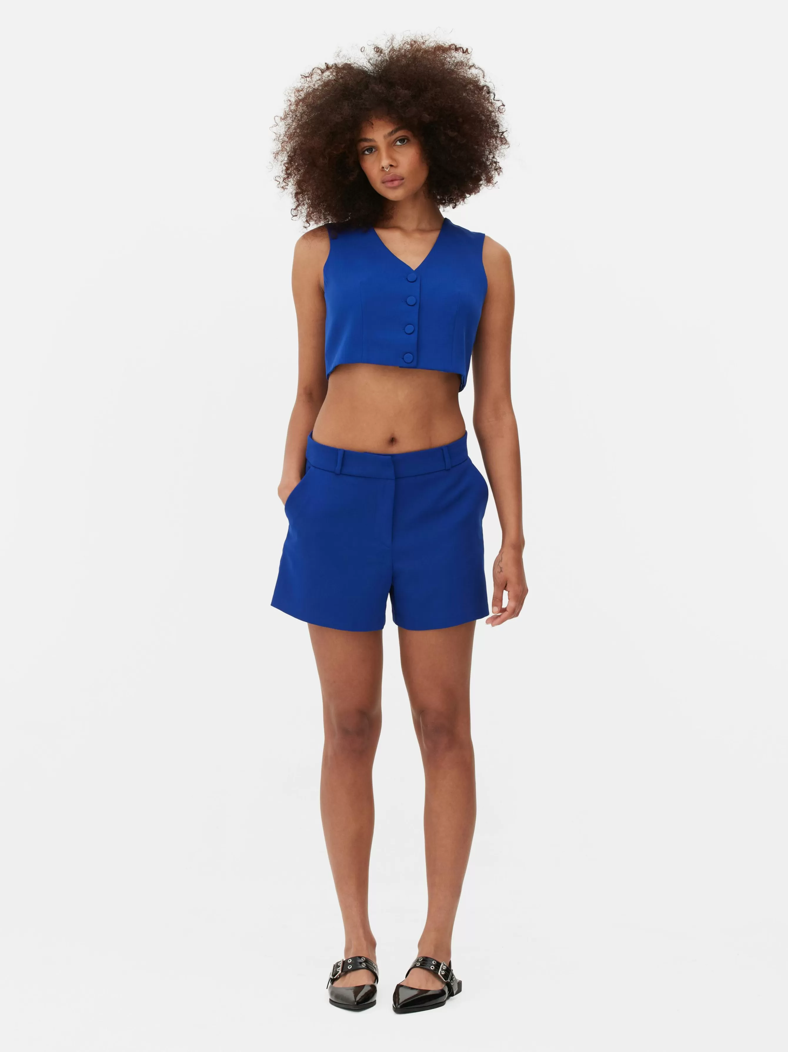 Best Primark Short Droit Ajusté à Coordonner Bleu cobalt