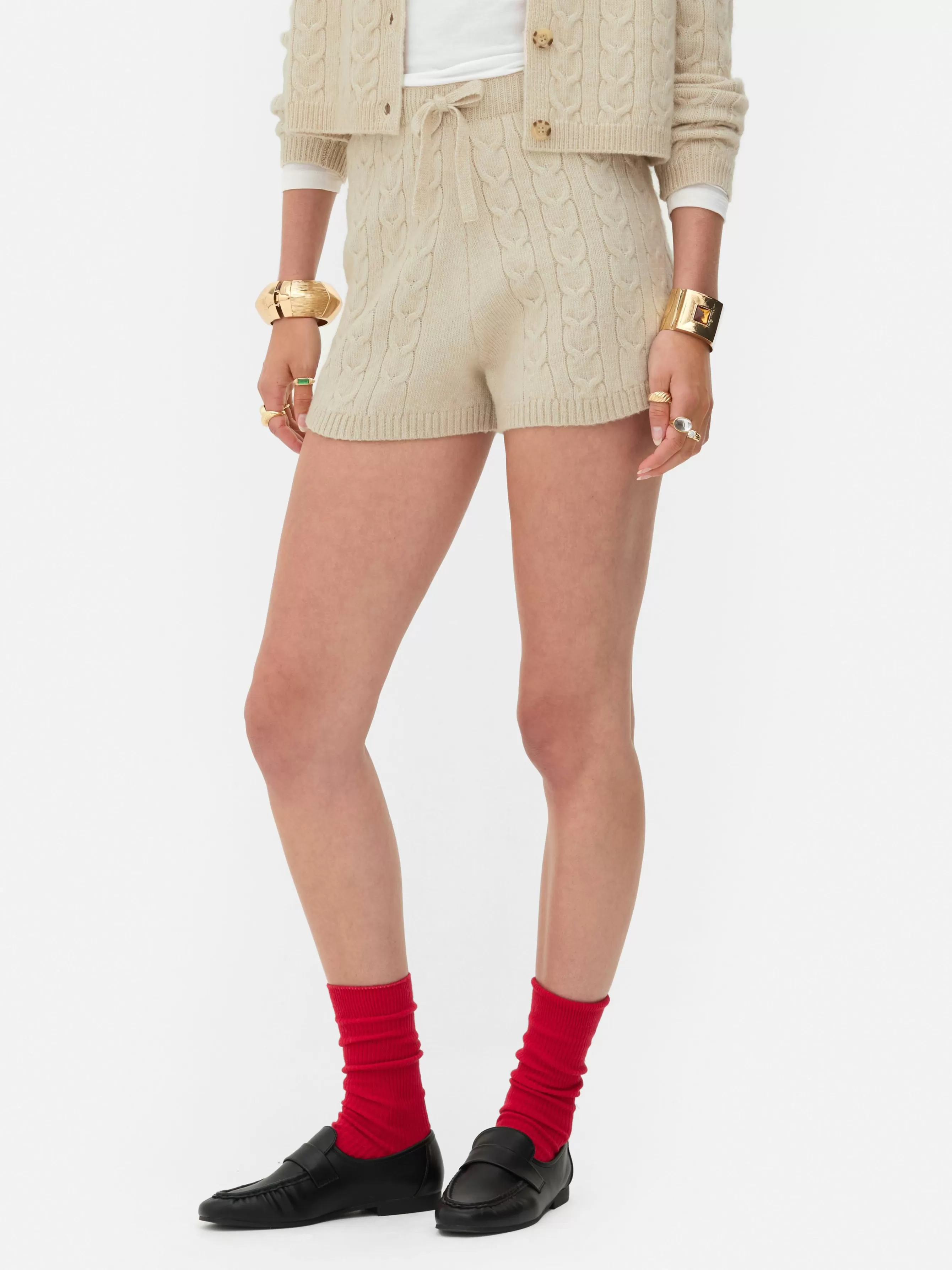 Sale Primark Short En Maille Torsadée Rita Ora Beige