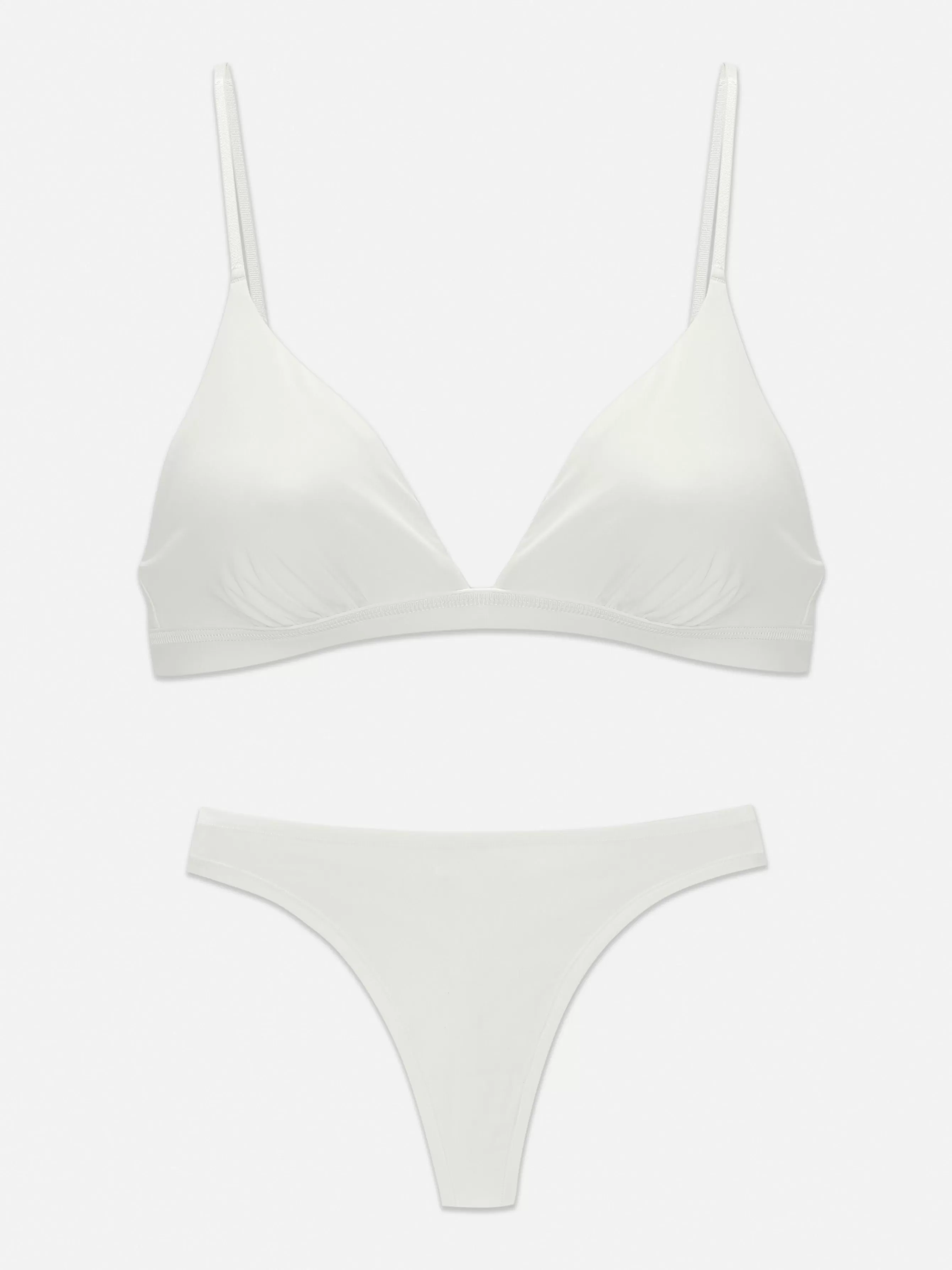 Fashion Primark Soutien-gorge Triangle Et String En Microfibre Blanc