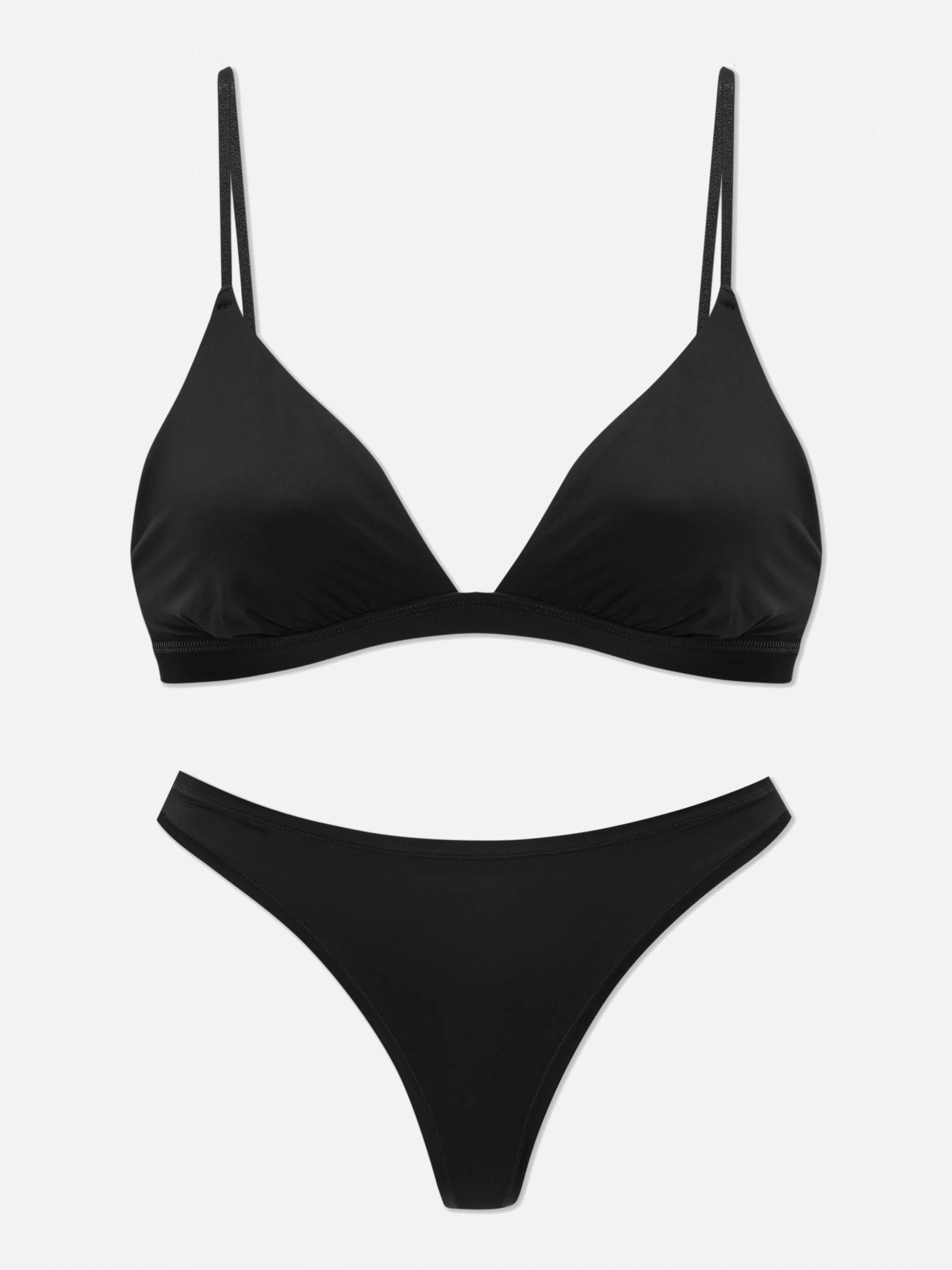 Store Primark Soutien-gorge Triangle Et String En Microfibre Noir