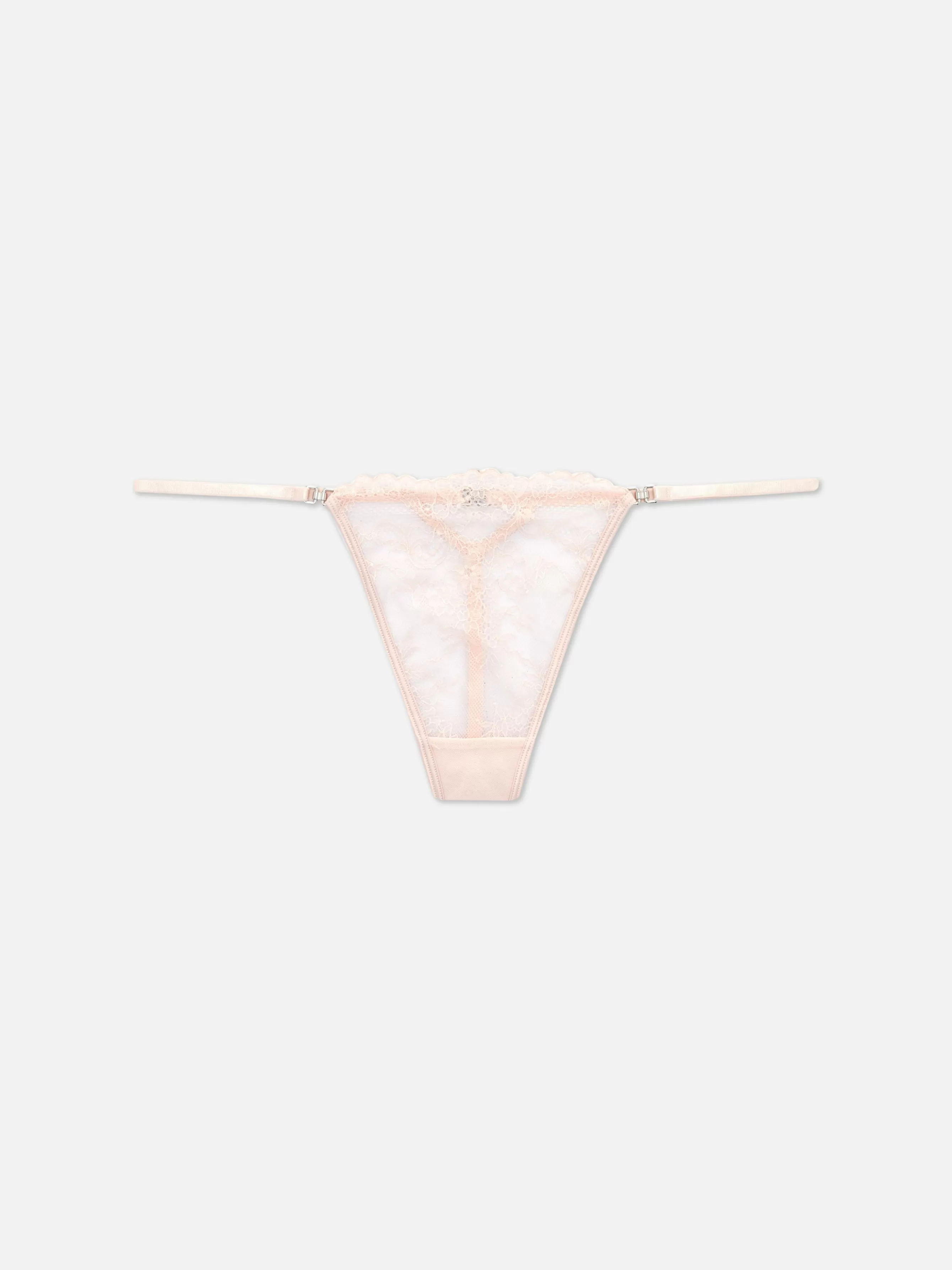 Fashion Primark String En Dentelle Festonnée Rose