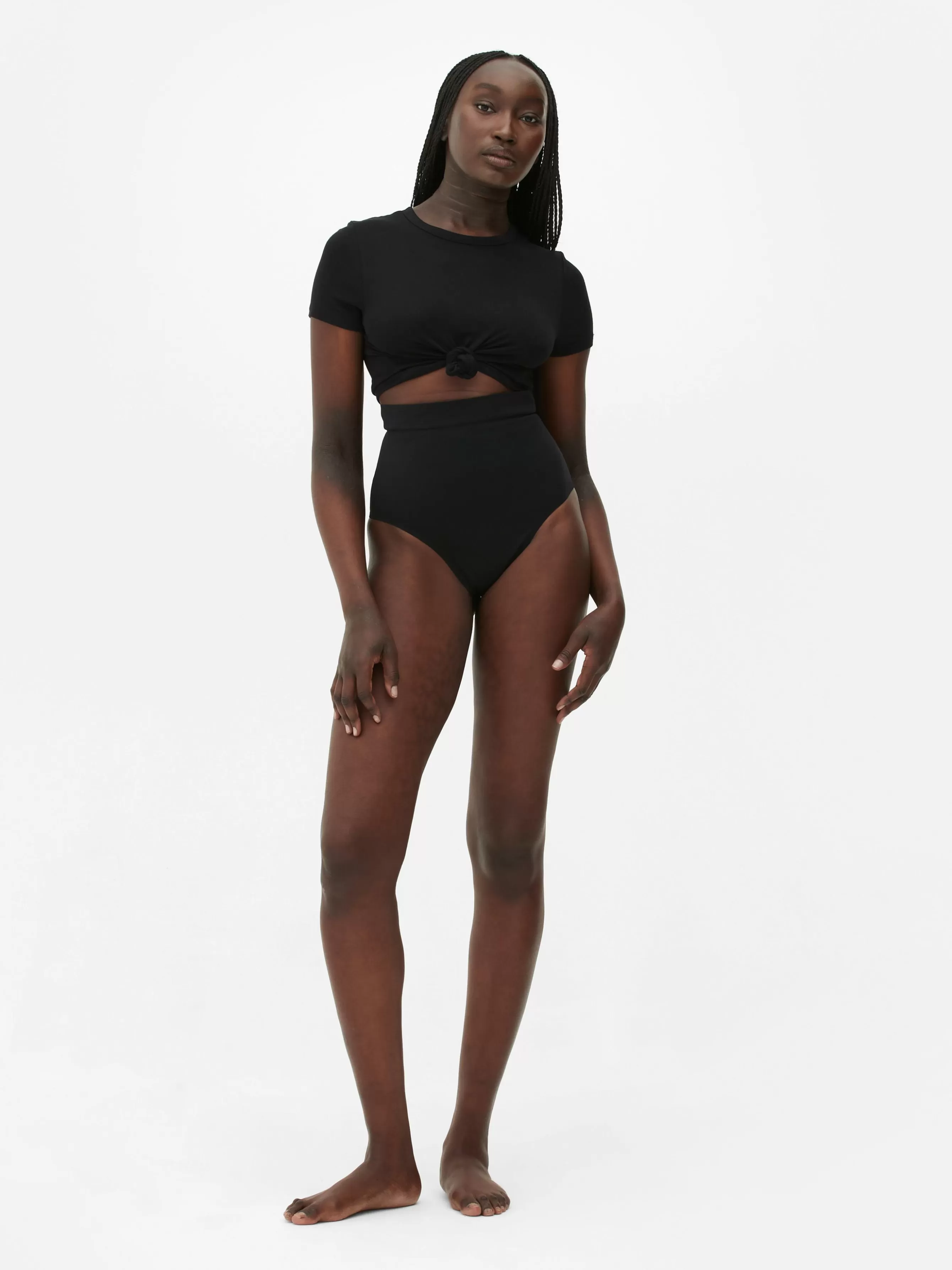 Best Primark String Gainant à Taille Haute Sans Couture Noir