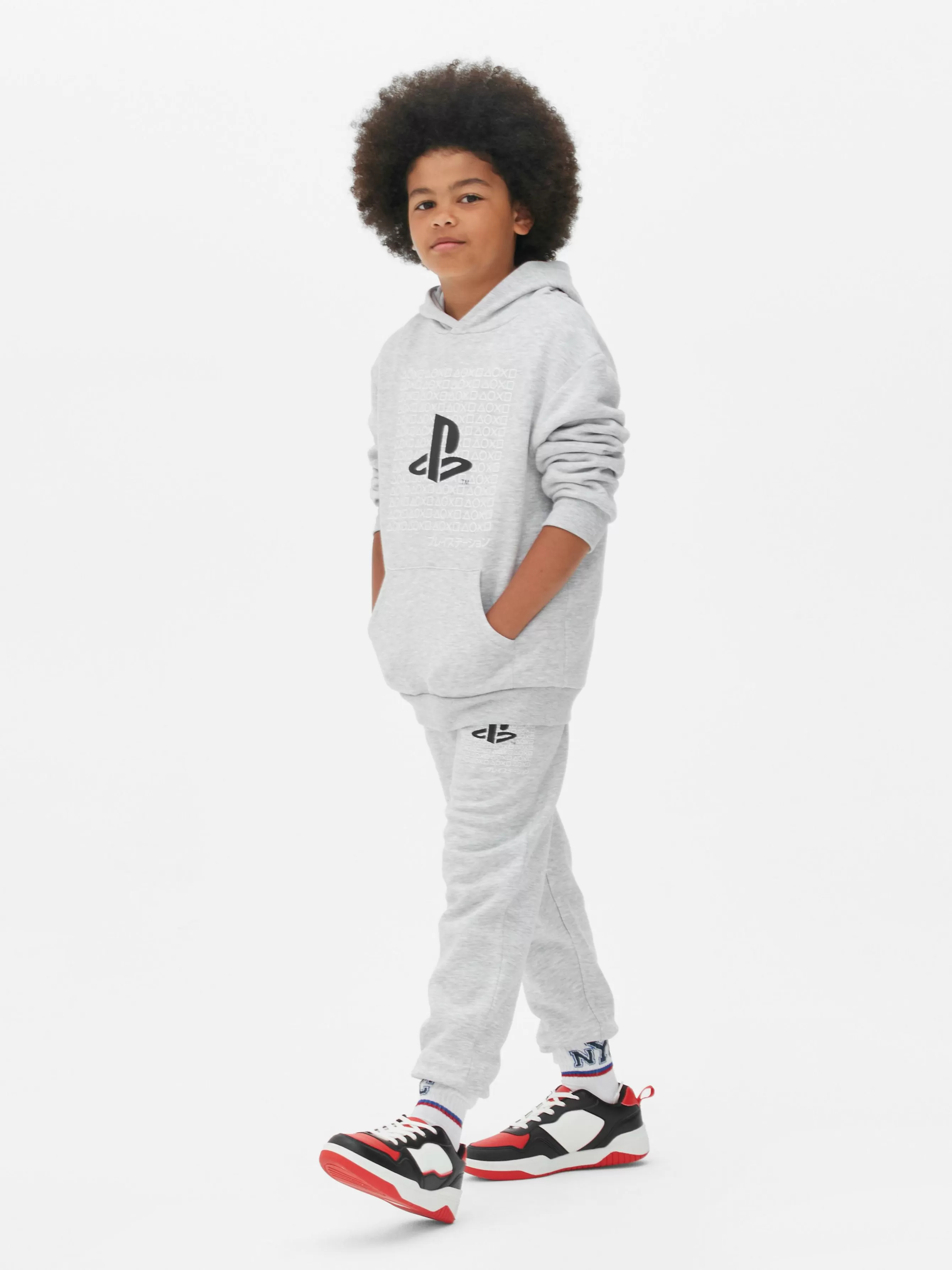 Clearance Primark Sweat à Capuche à Logo PlayStation Gris chiné