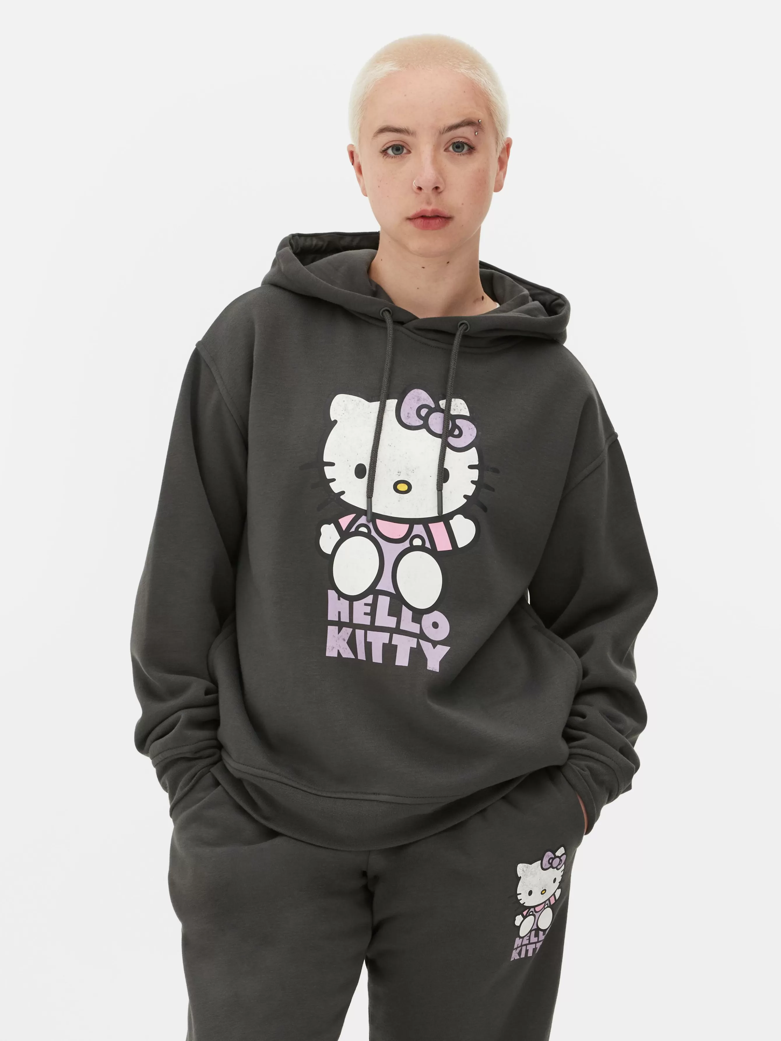 Best Sale Primark Sweat à Capuche Avec Personnage Hello Kitty à Coordonner Anthracite