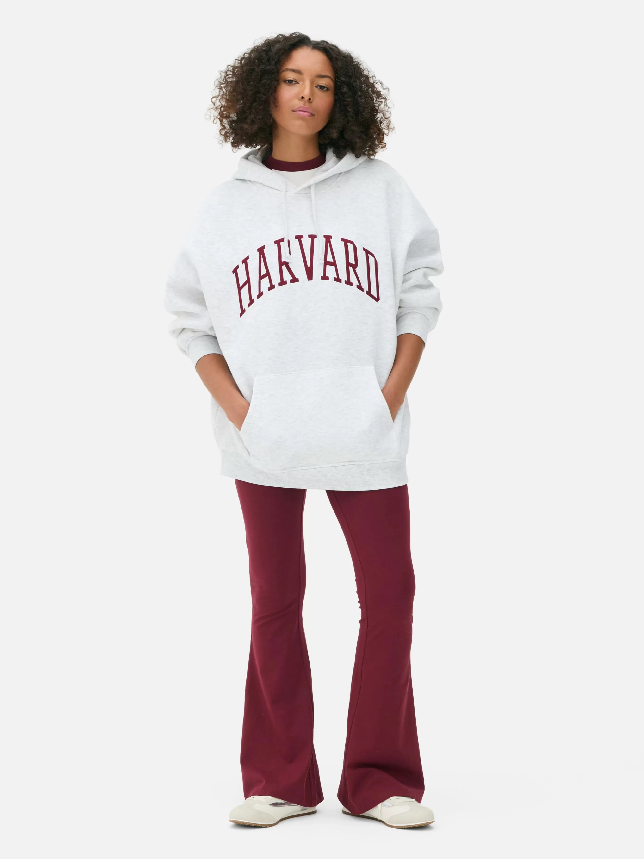 Hot Primark Sweat à Capuche Brodé Harvard Gris