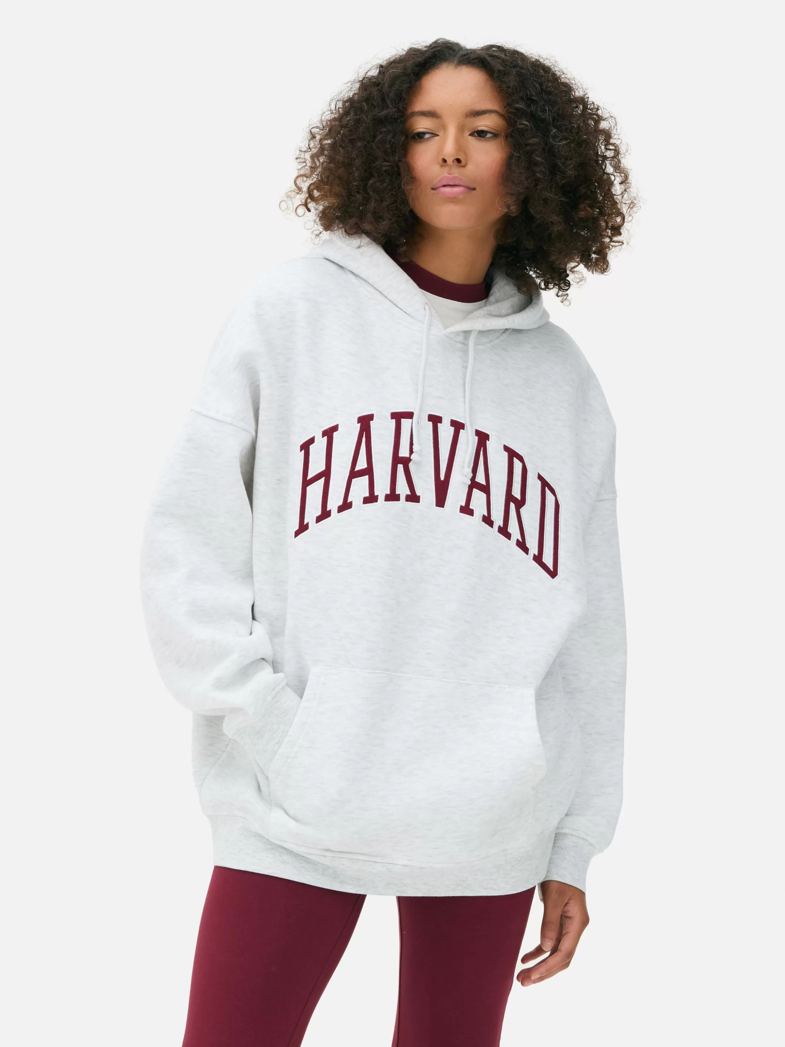 Hot Primark Sweat à Capuche Brodé Harvard Gris