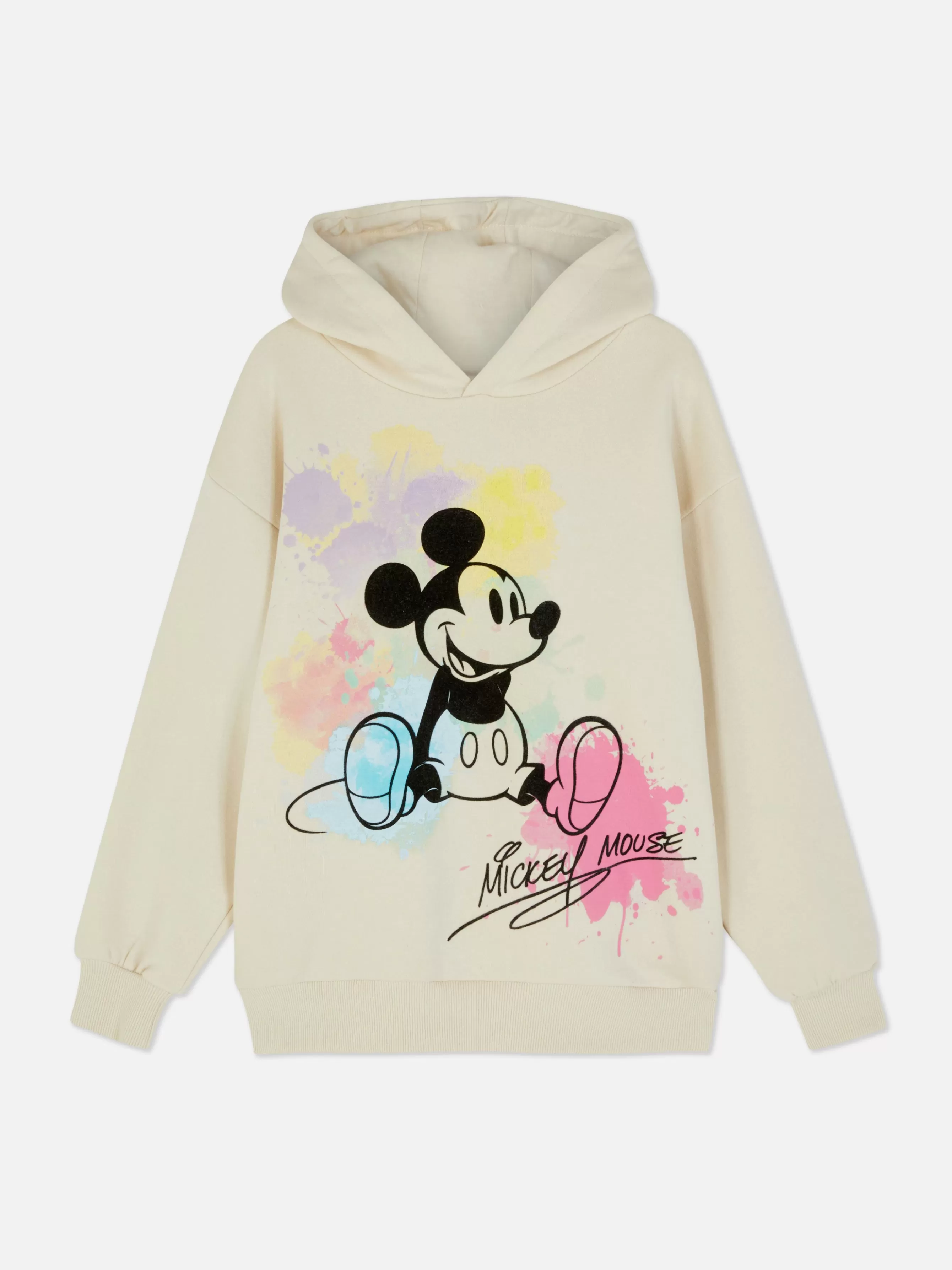 Cheap Primark Sweat à Capuche éclaboussures De Peinture Disney Mickey Mouse Écru