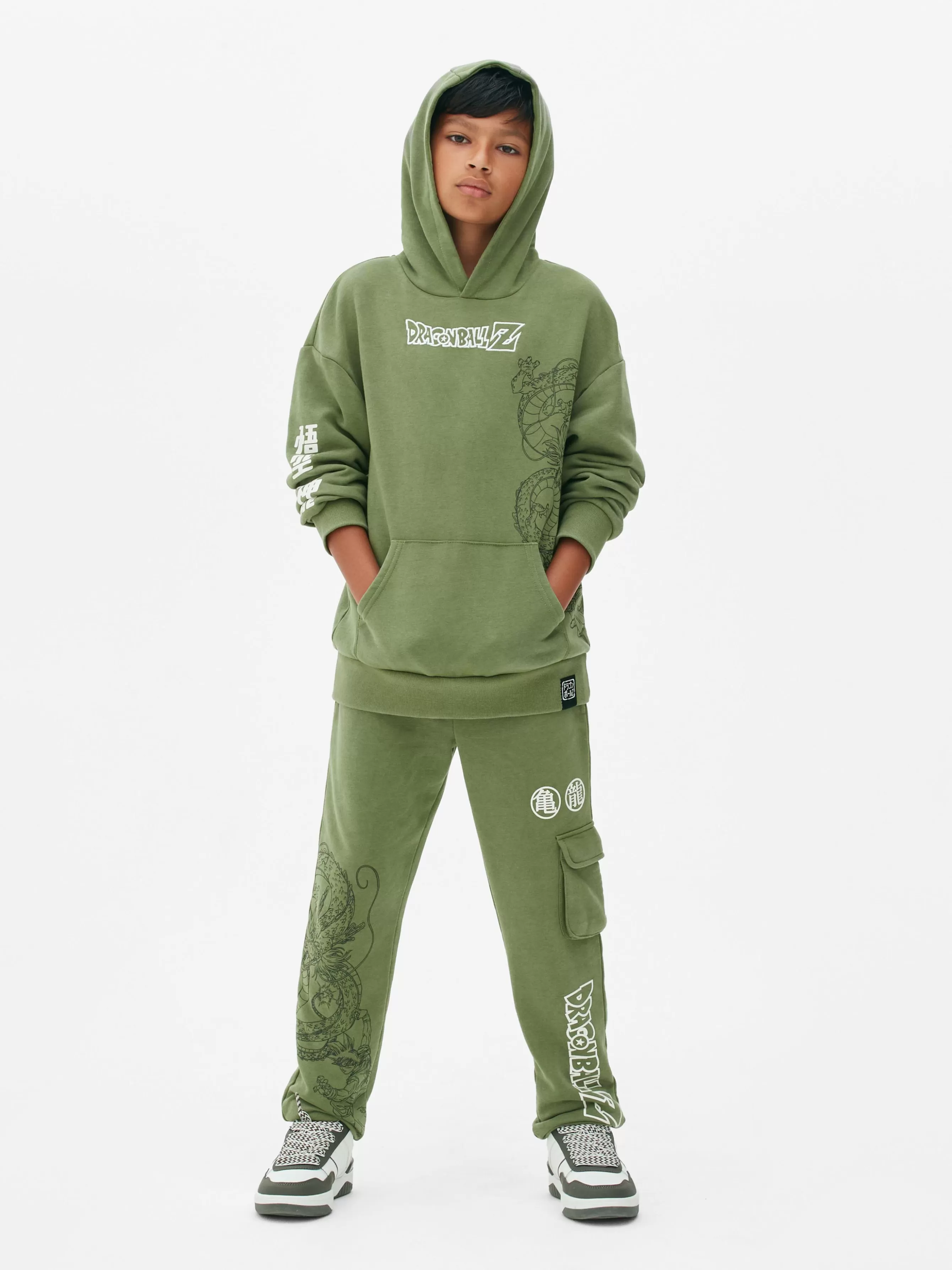 New Primark Sweat à Capuche Dragon Ball Z Shenron Kaki