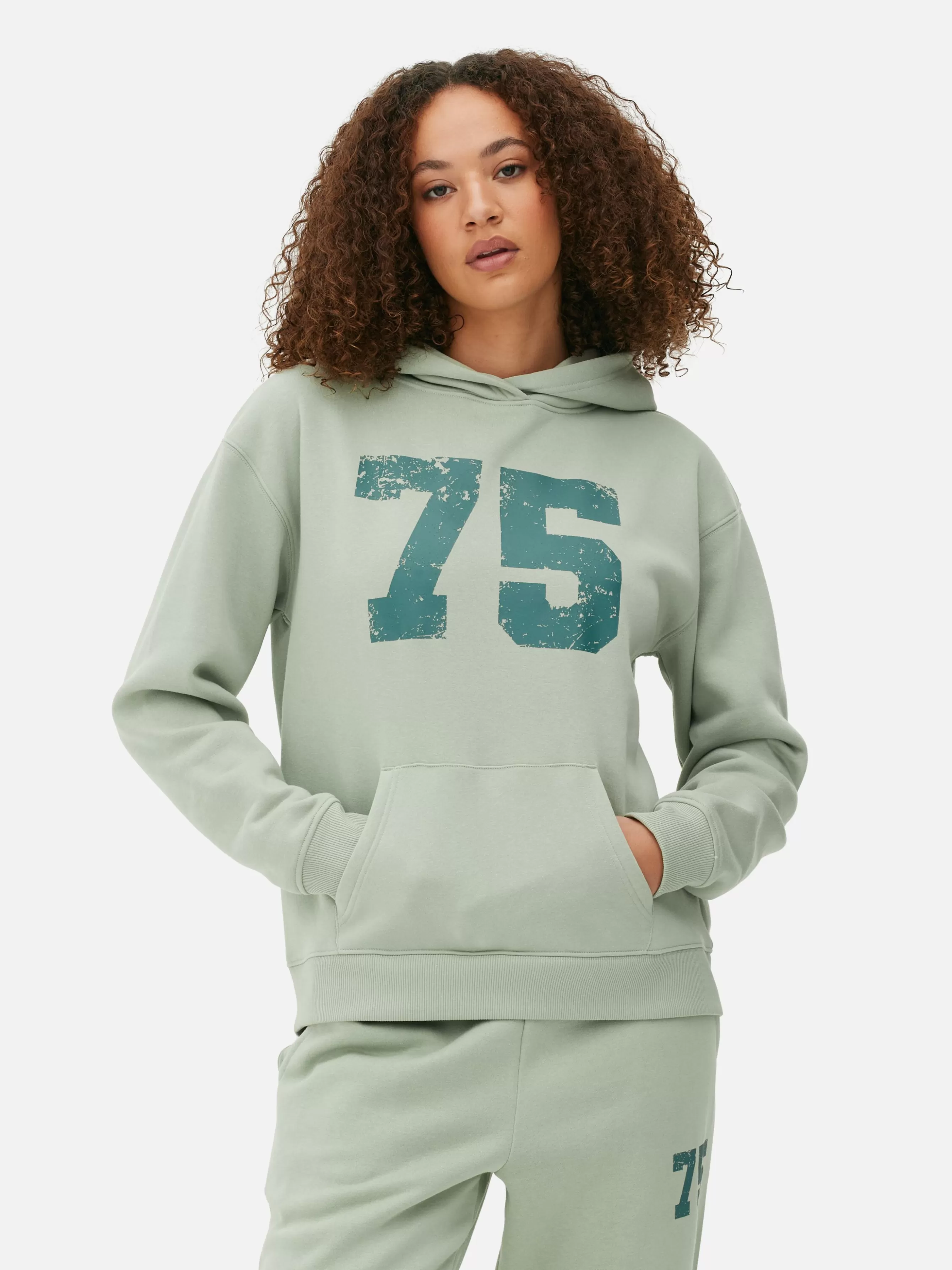 Hot Primark Sweat à Capuche Graphique à Coordonner Vert