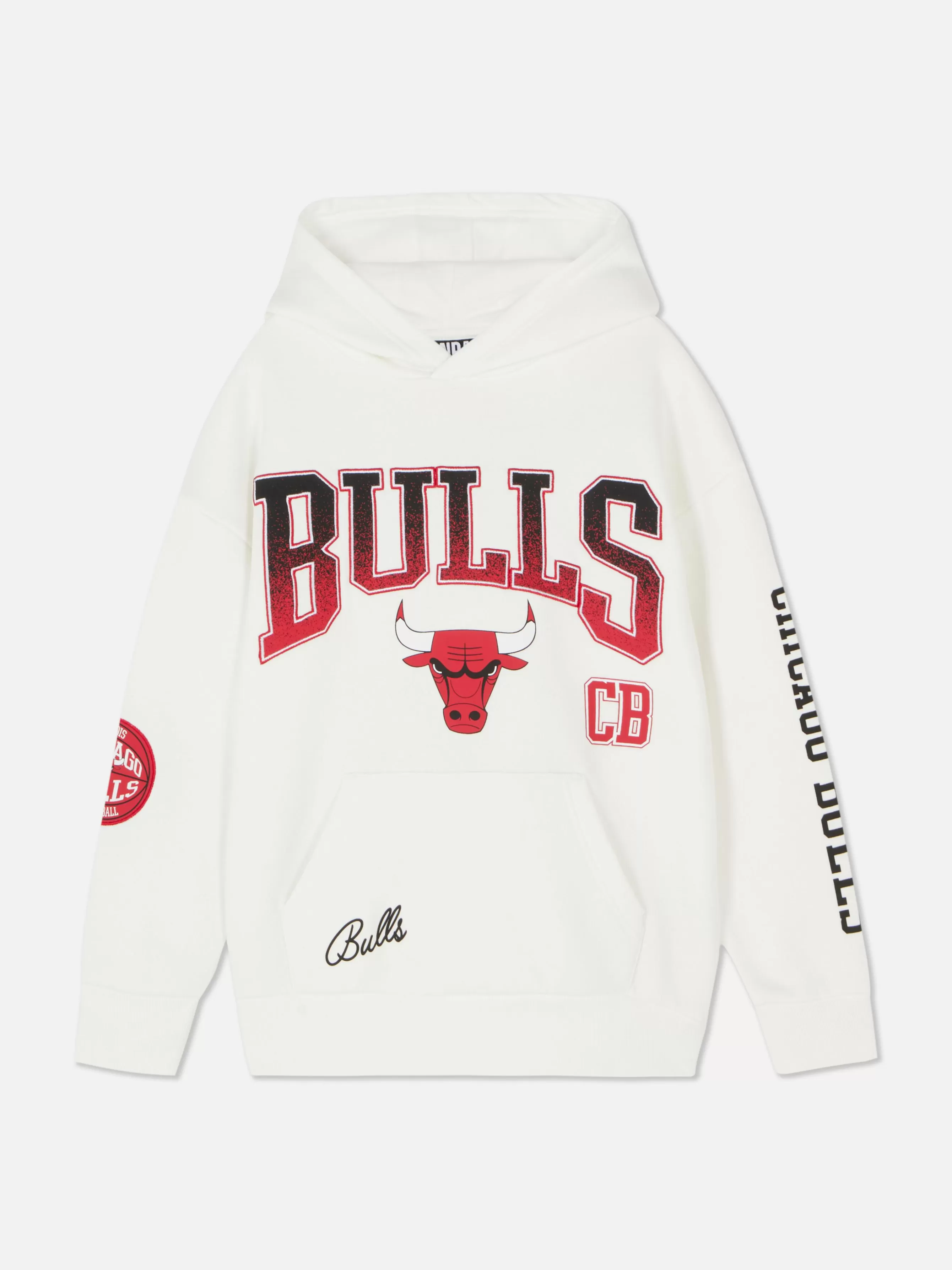 Shop Primark Sweat à Capuche Graphique NBA Chicago Bulls Écru