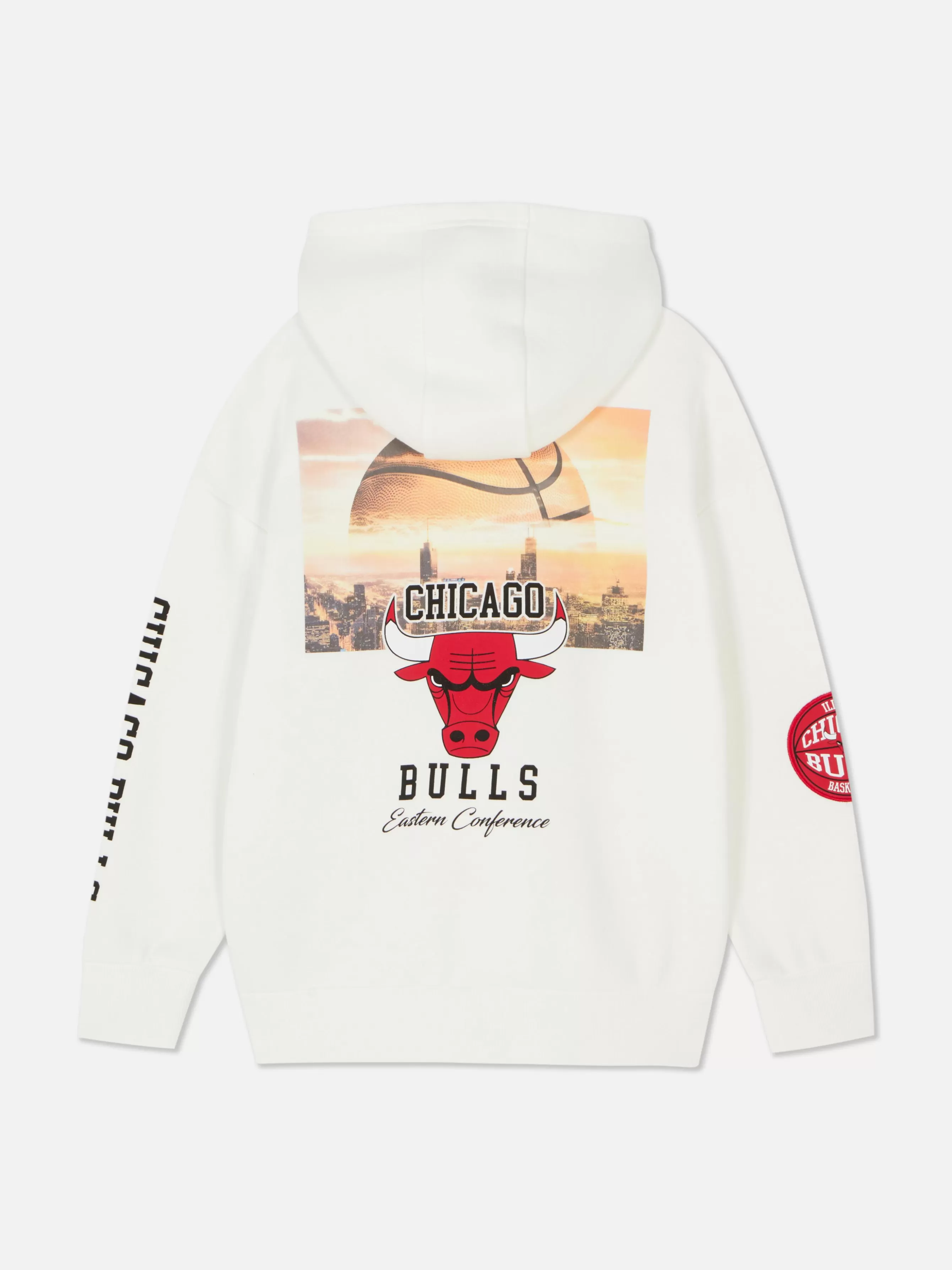 Shop Primark Sweat à Capuche Graphique NBA Chicago Bulls Écru