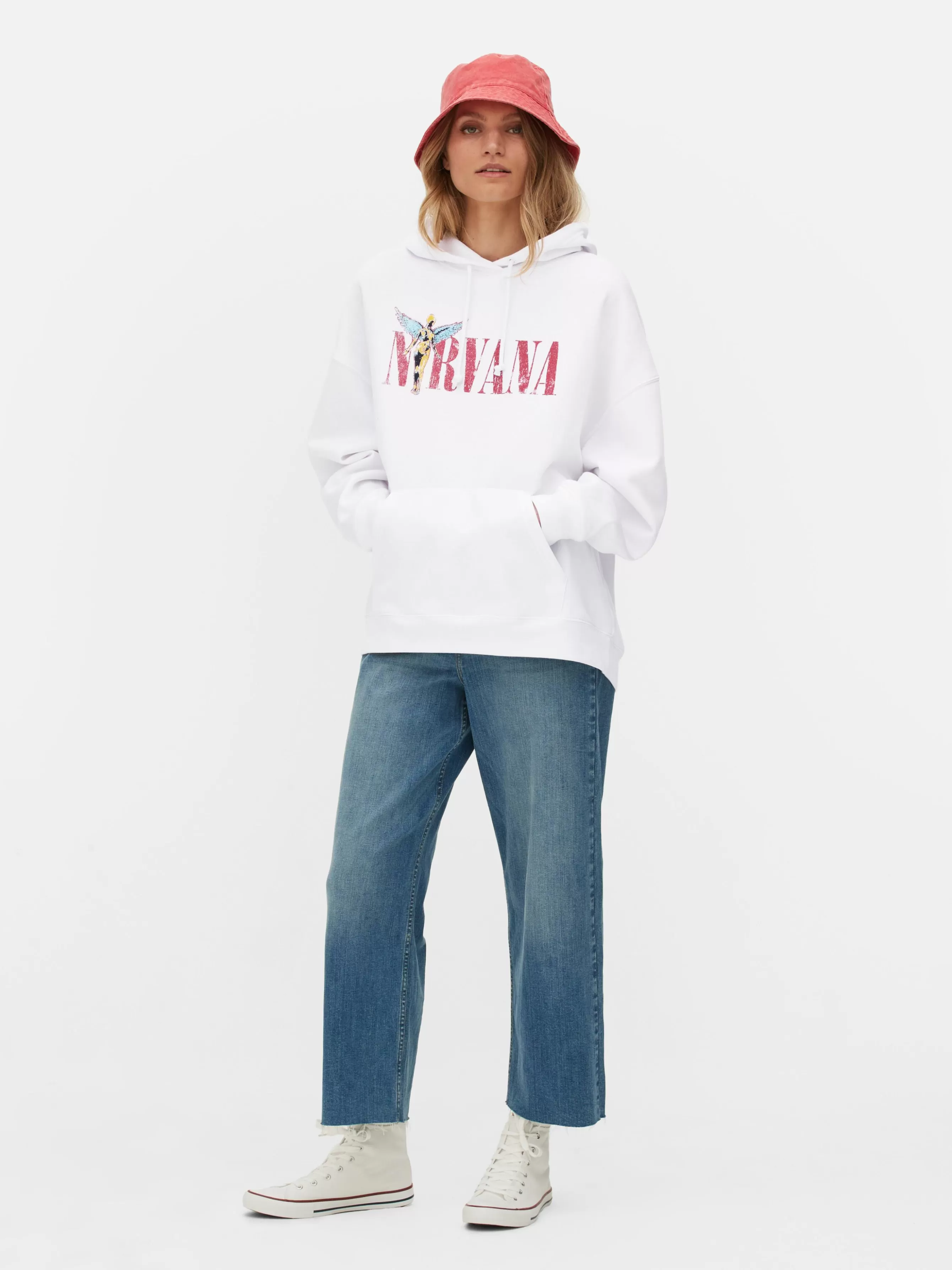 Discount Primark Sweat à Capuche Graphique Nirvana Ivoire