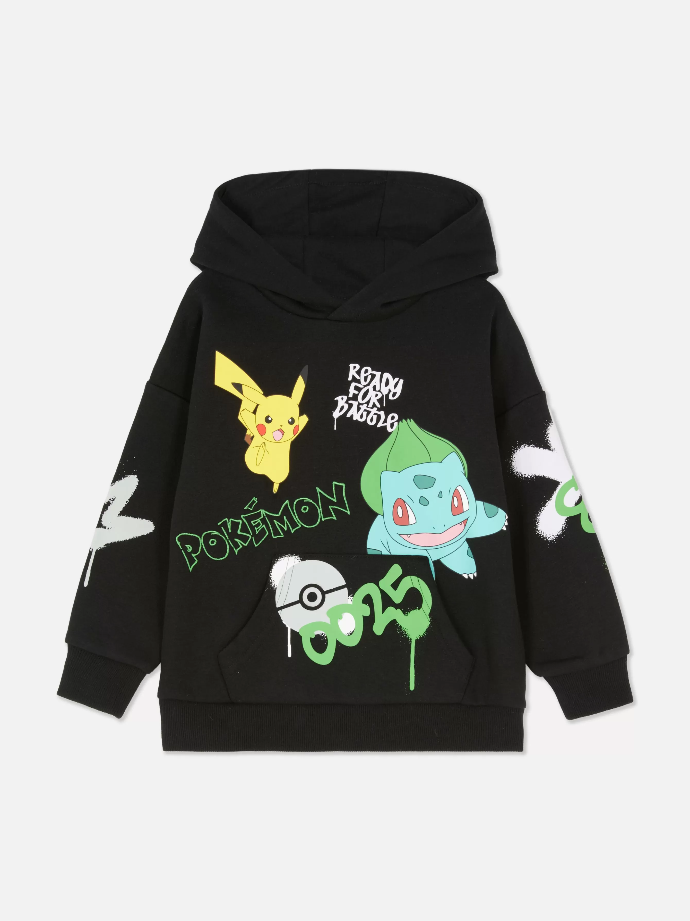 Best Primark Sweat à Capuche Graphique Pokémon à Coordonner Noir