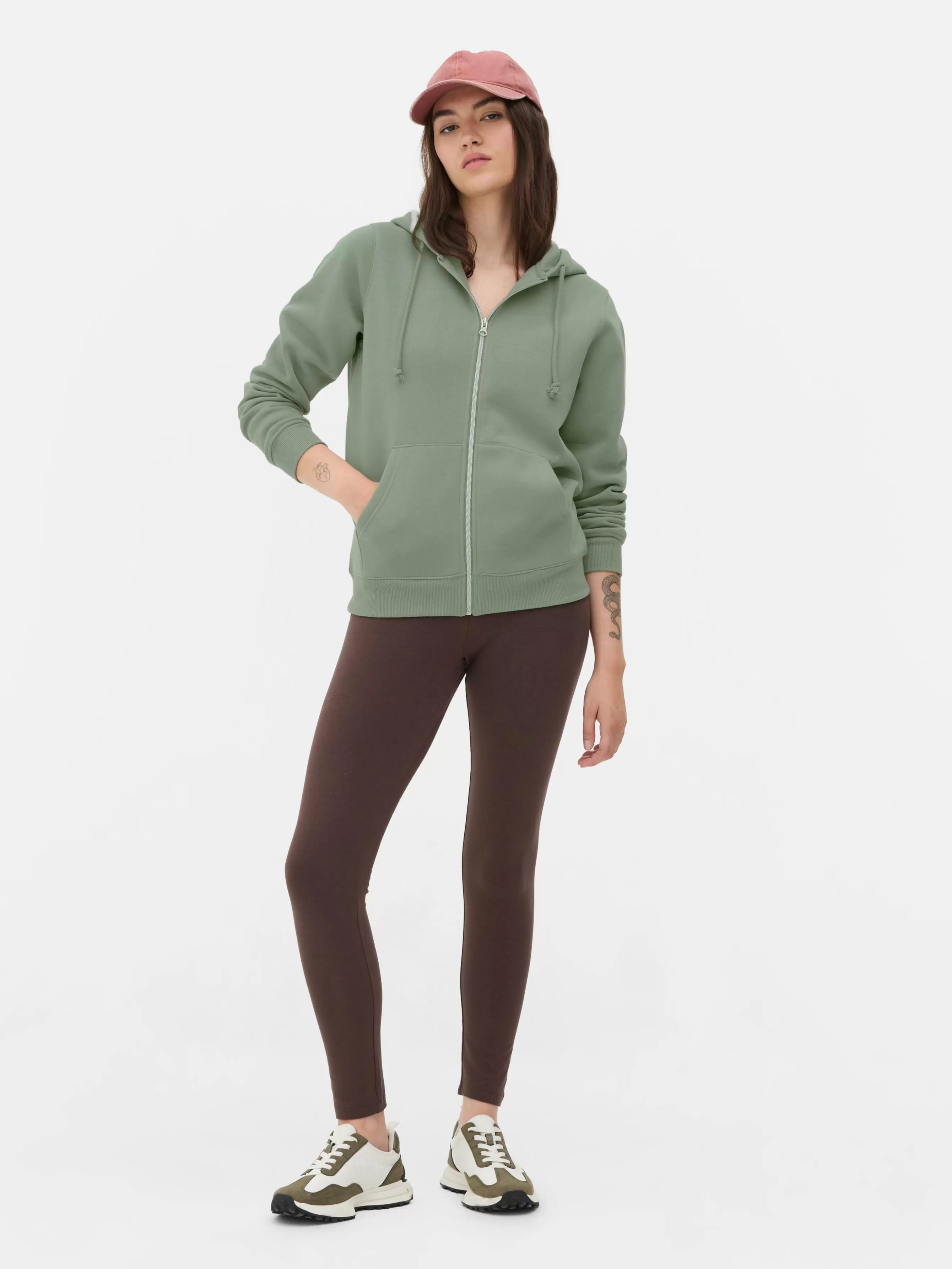 Clearance Primark Sweat à Capuche Zippé Essential Vert