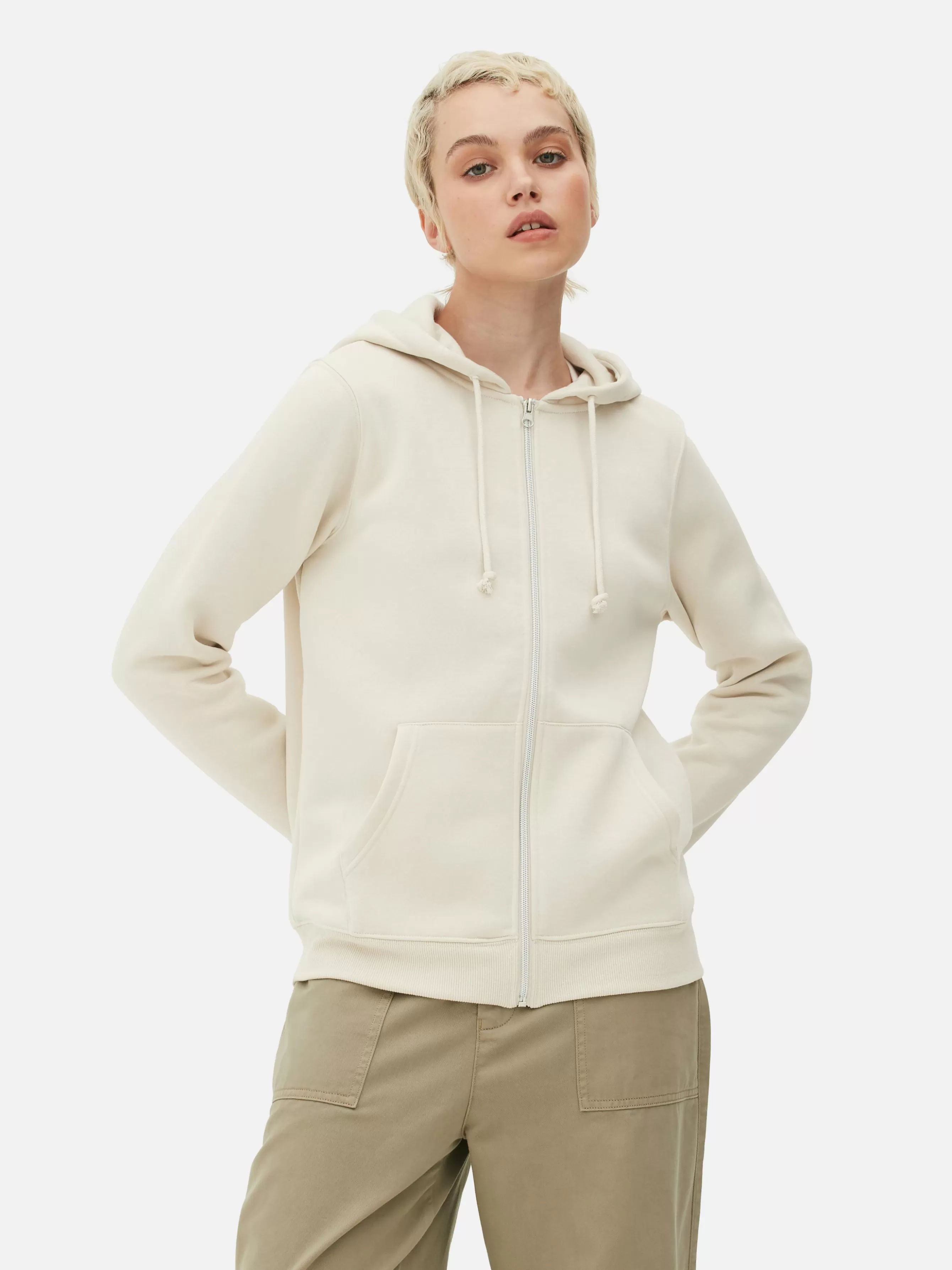 Discount Primark Sweat à Capuche Zippé Essential Naturel