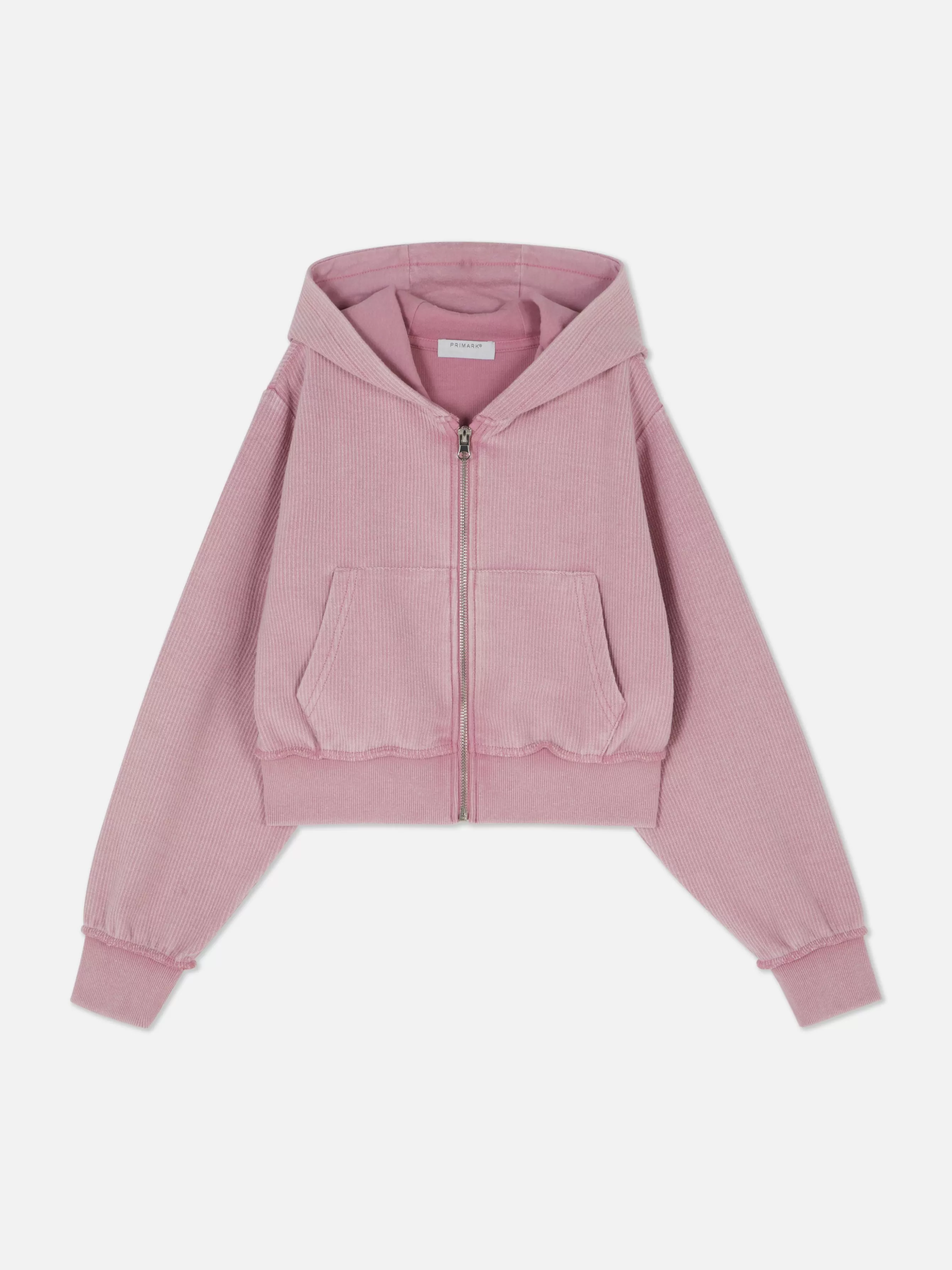 Sale Primark Sweat Côtelé Zippé à Capuche Rose