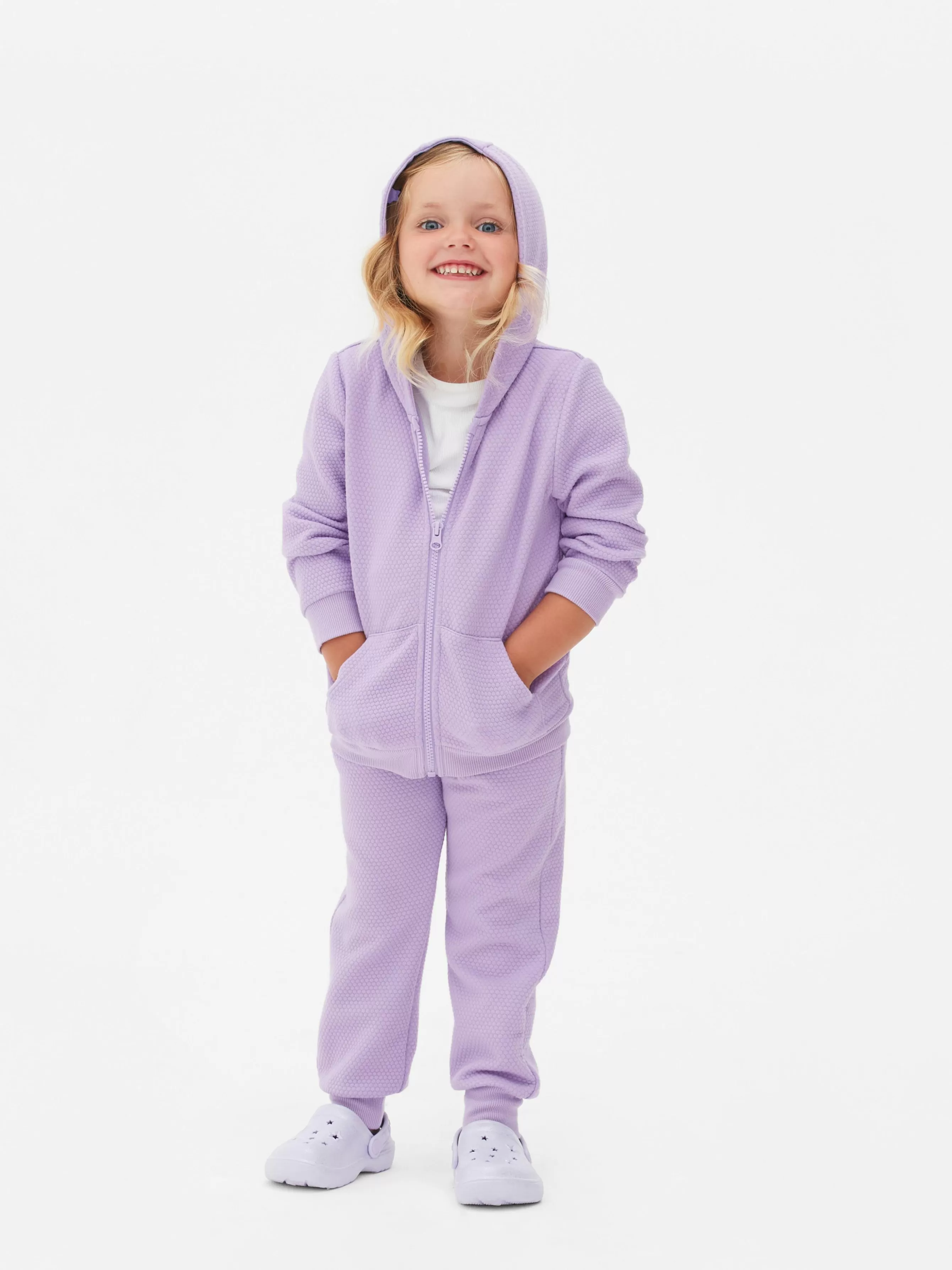 Hot Primark Sweat Texturé à Capuche Zippé Lilas