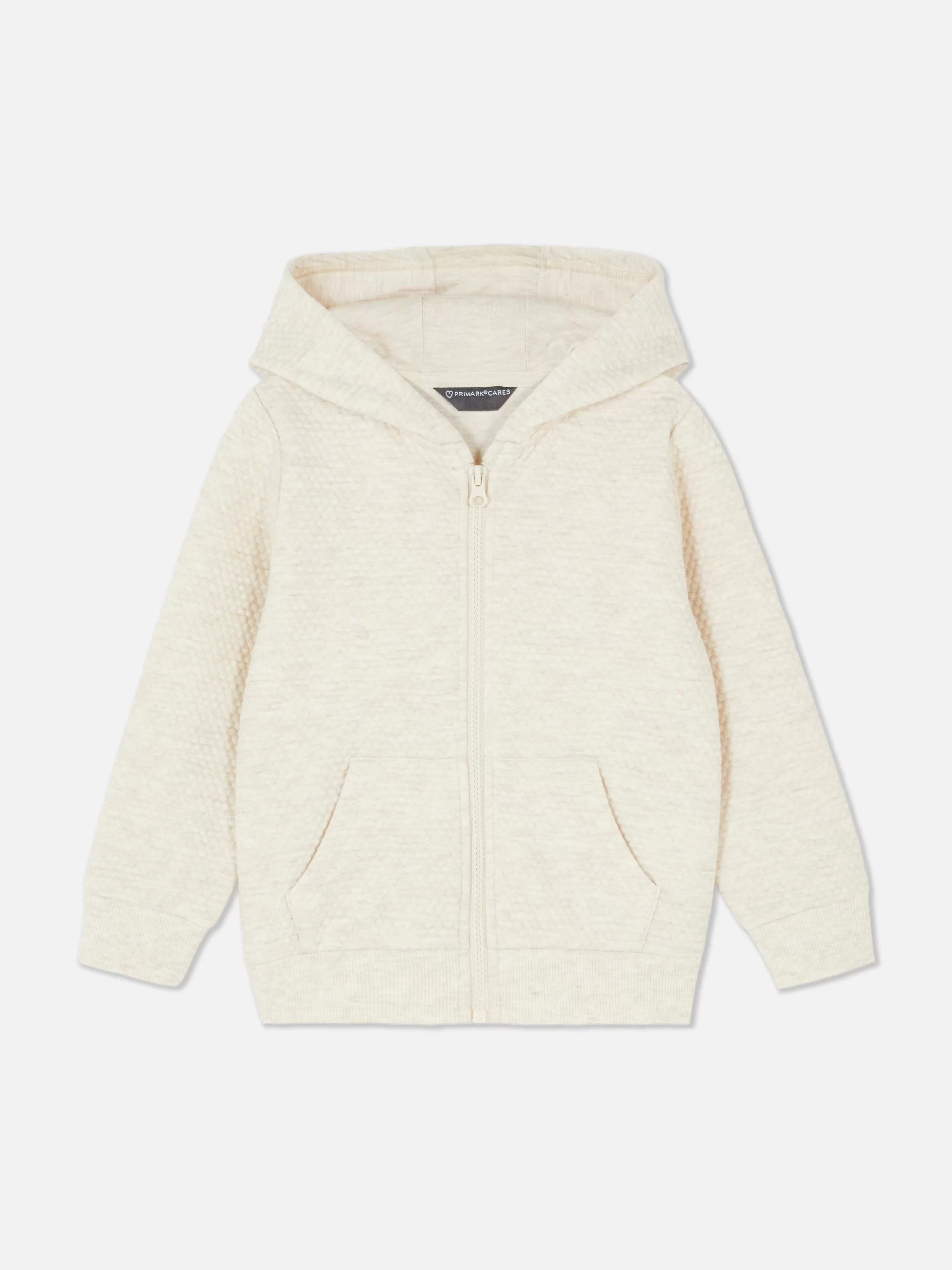 Best Sale Primark Sweat Texturé à Capuche Zippé Écru